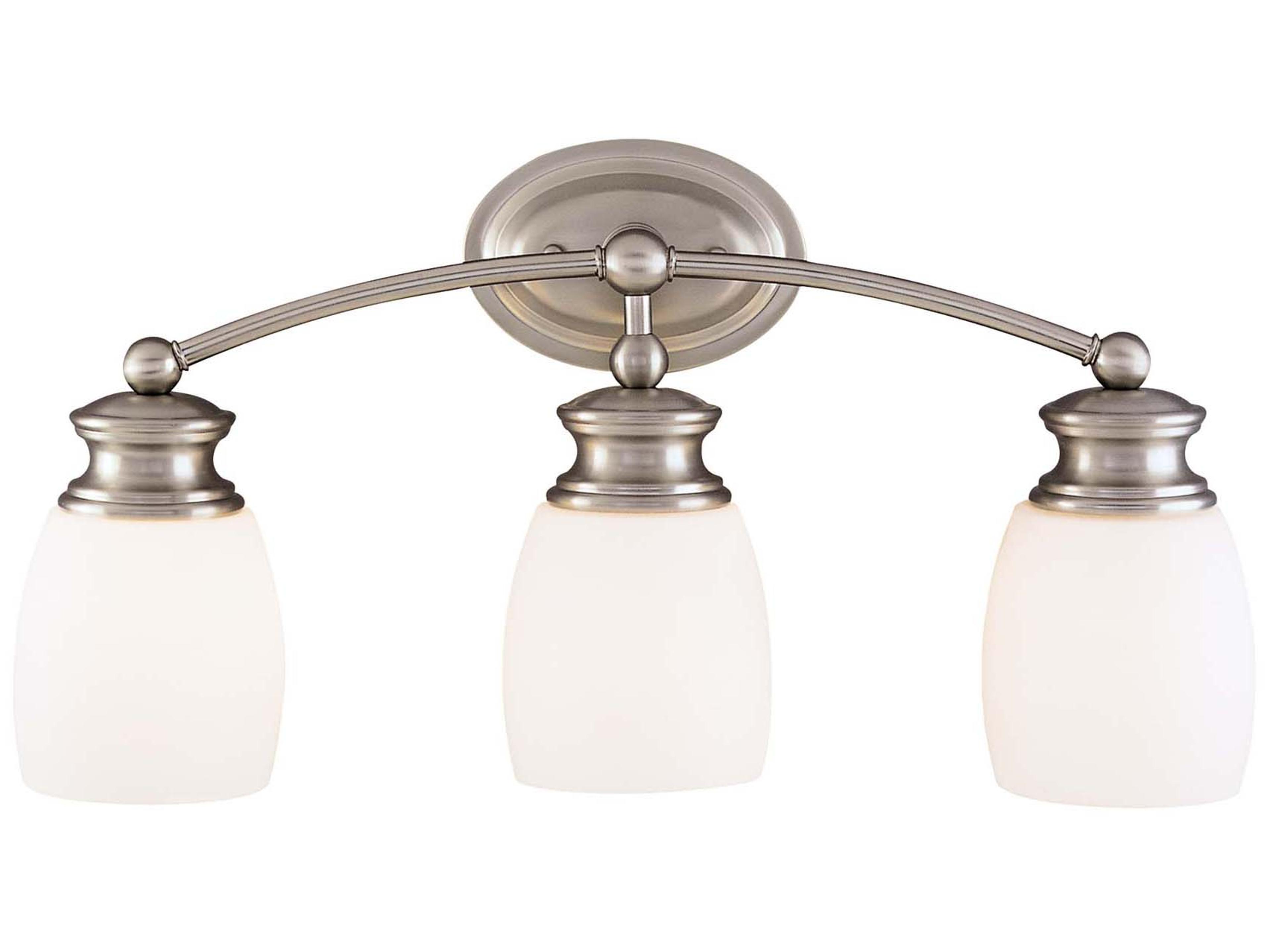 Savoy House Elise 3-Light Satin Nickel Glass Vanity Light