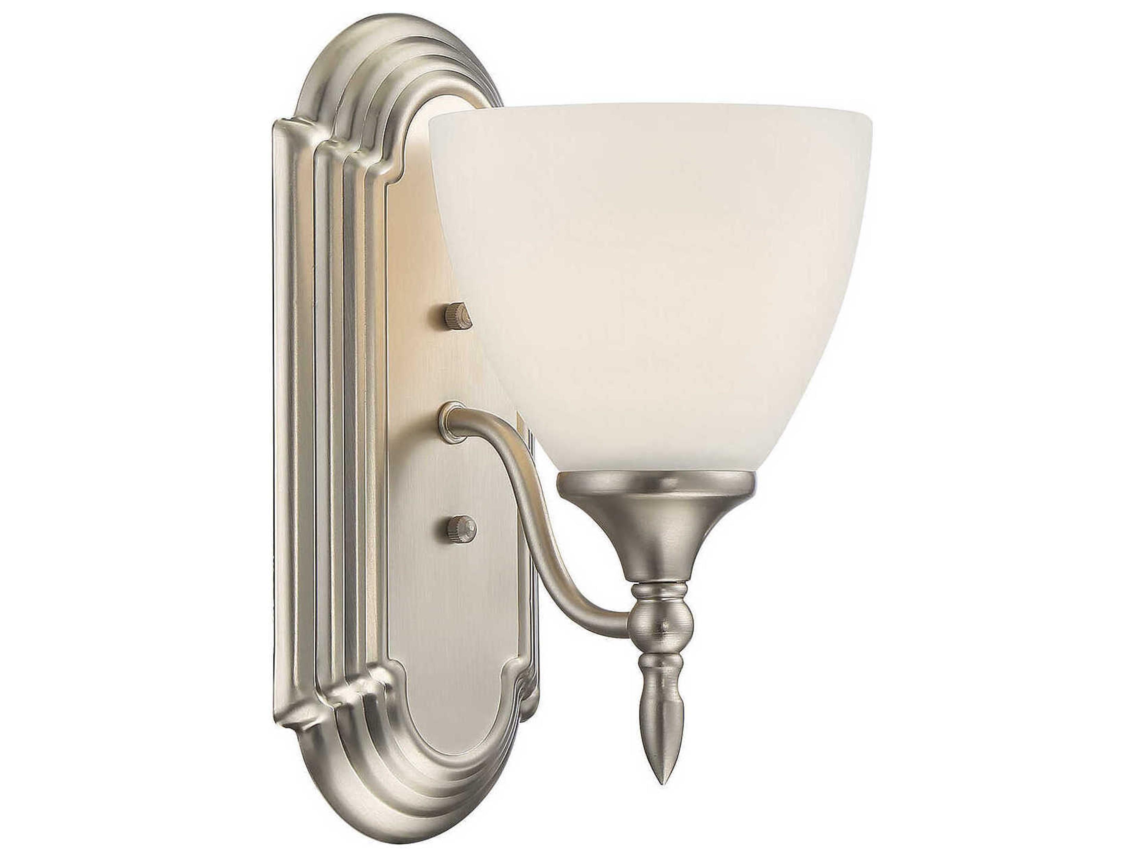 Savoy House Herndon 1-Light Satin Nickel Glass Wall Sconce