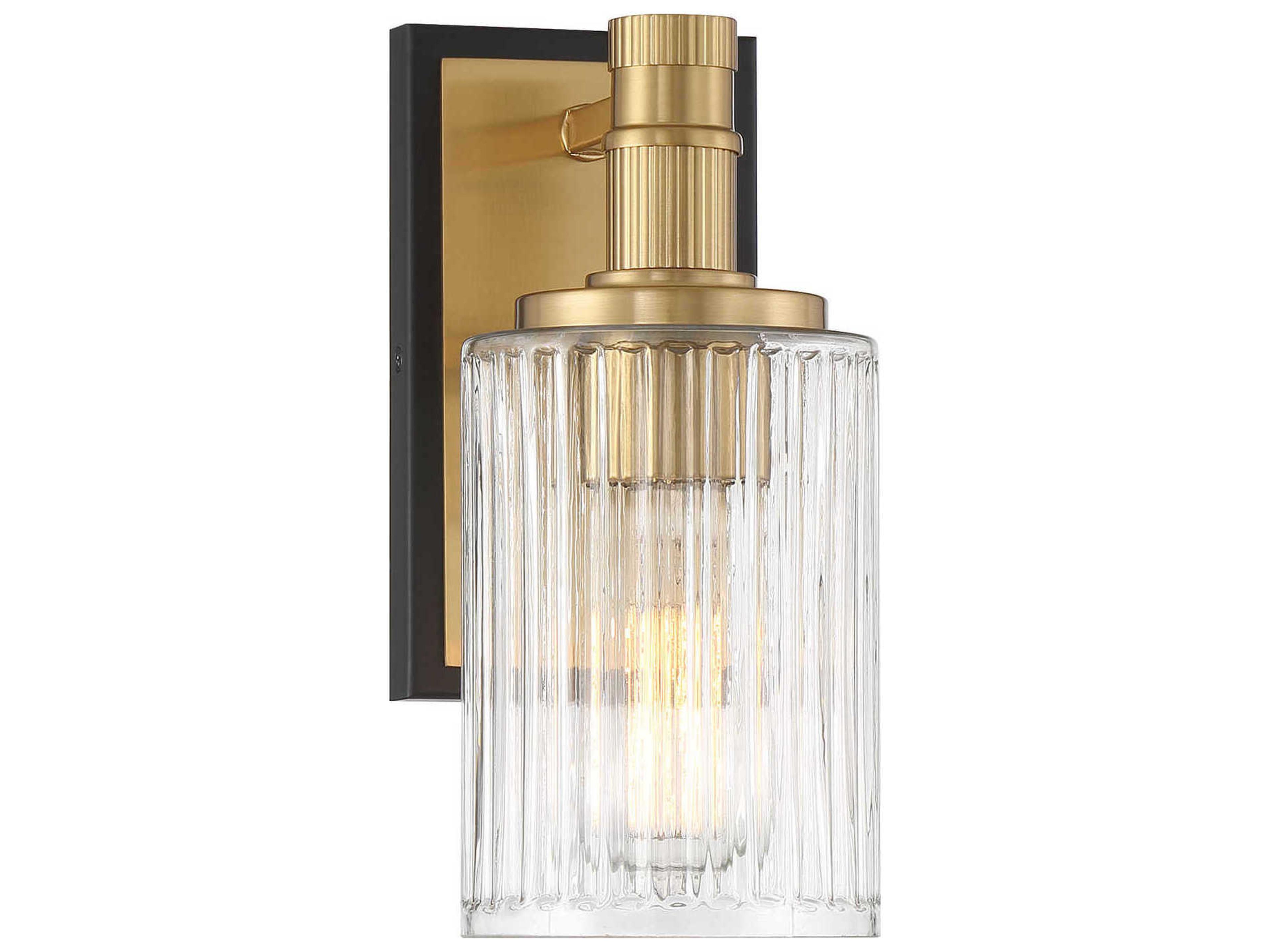 Savoy House Concord 1-Light Matte Black Warm Brass Wall Sconce