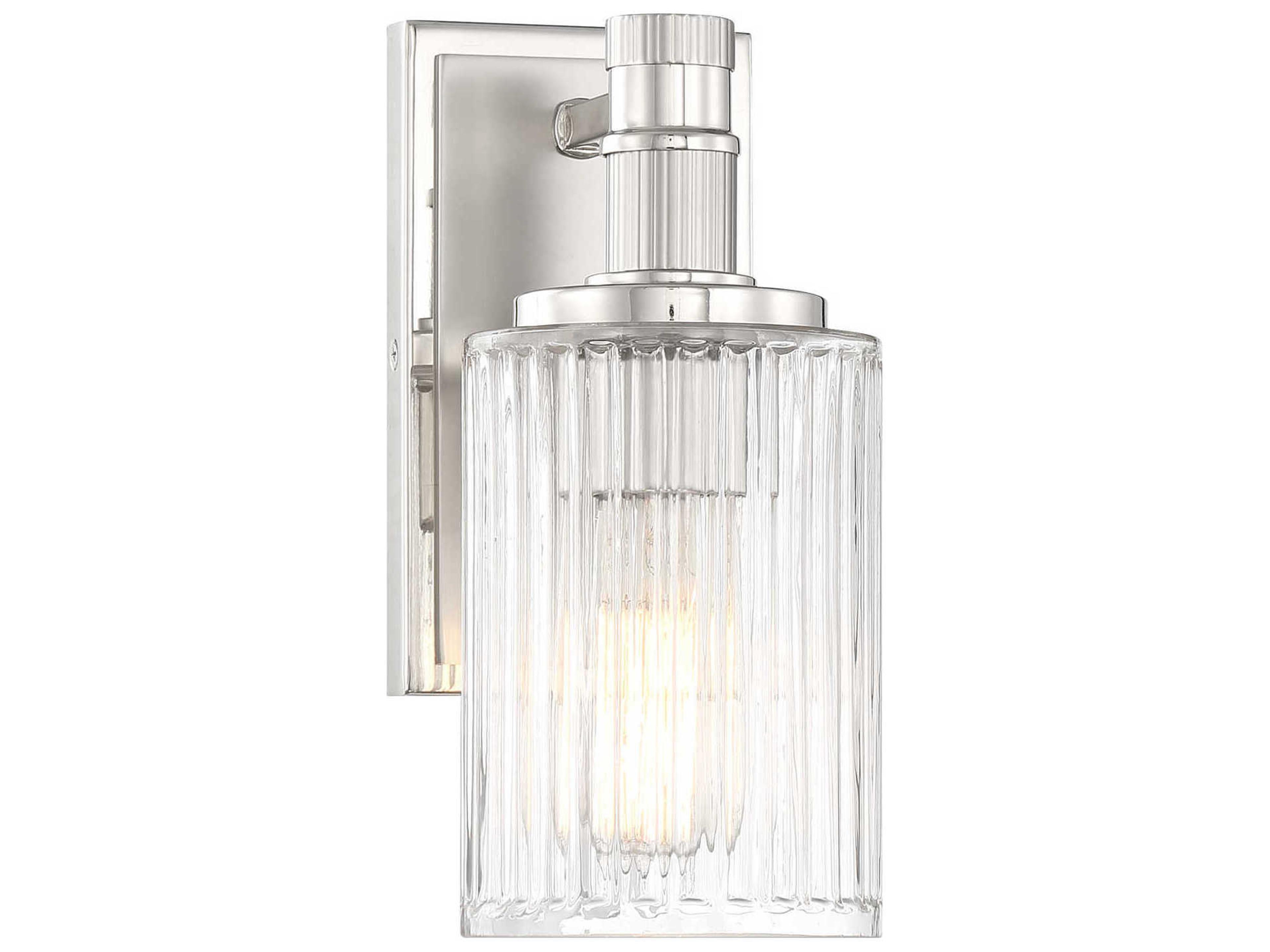 Savoy House Concord 1-Light Silver Polished Nickel Wall Sconce