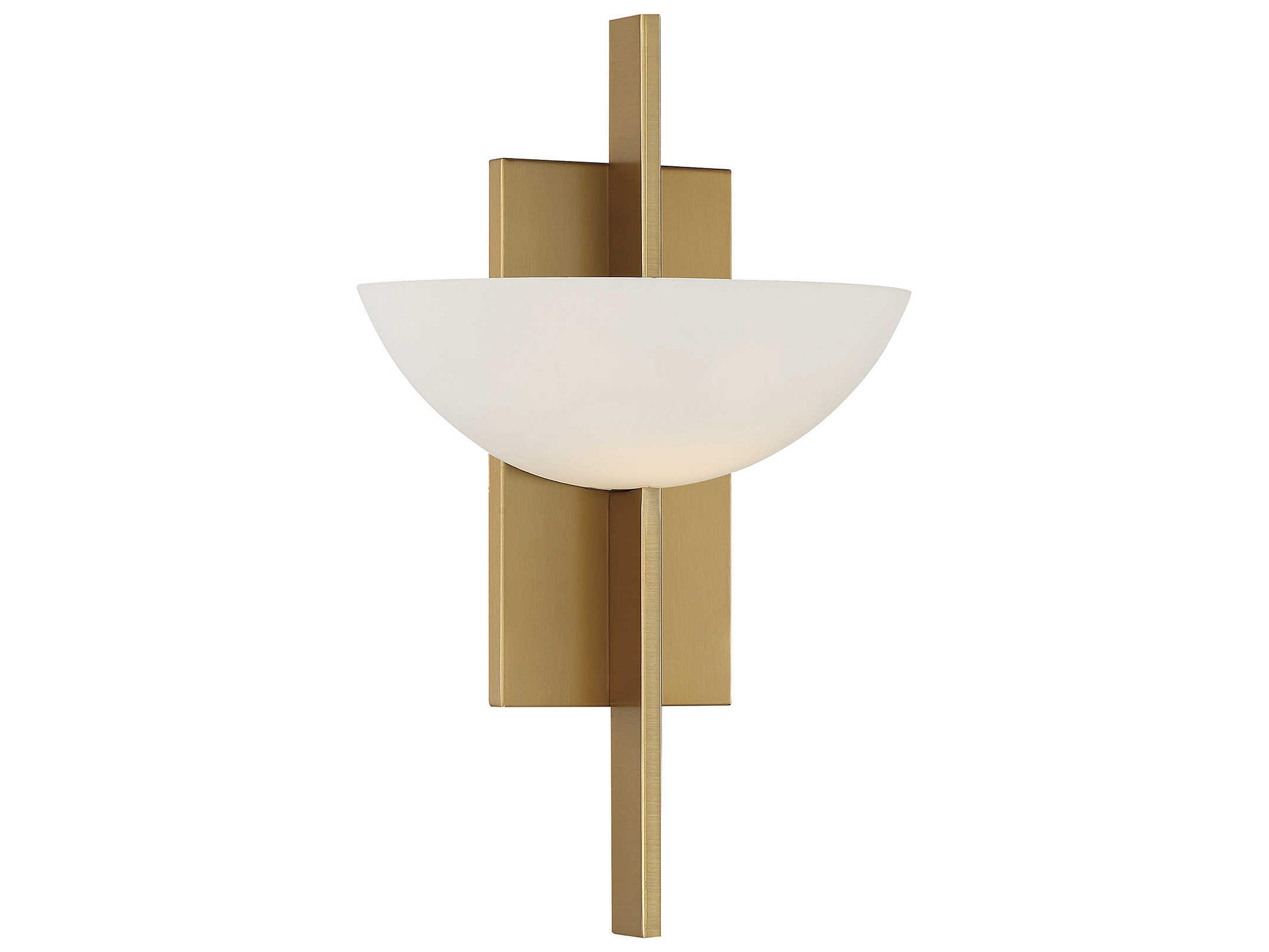 Savoy House Fallon 1-Light Warm Brass Glass Wall Sconce