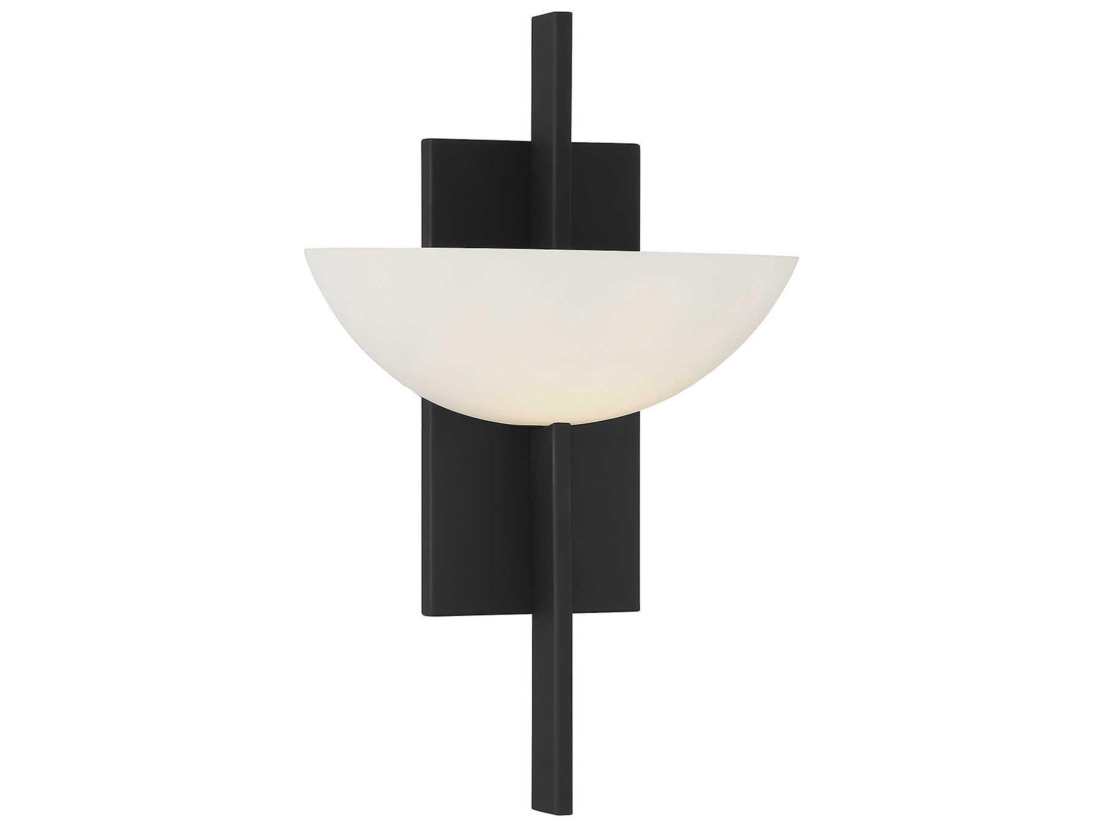 Savoy House Fallon 1-Light Matte Black Glass Wall Sconce