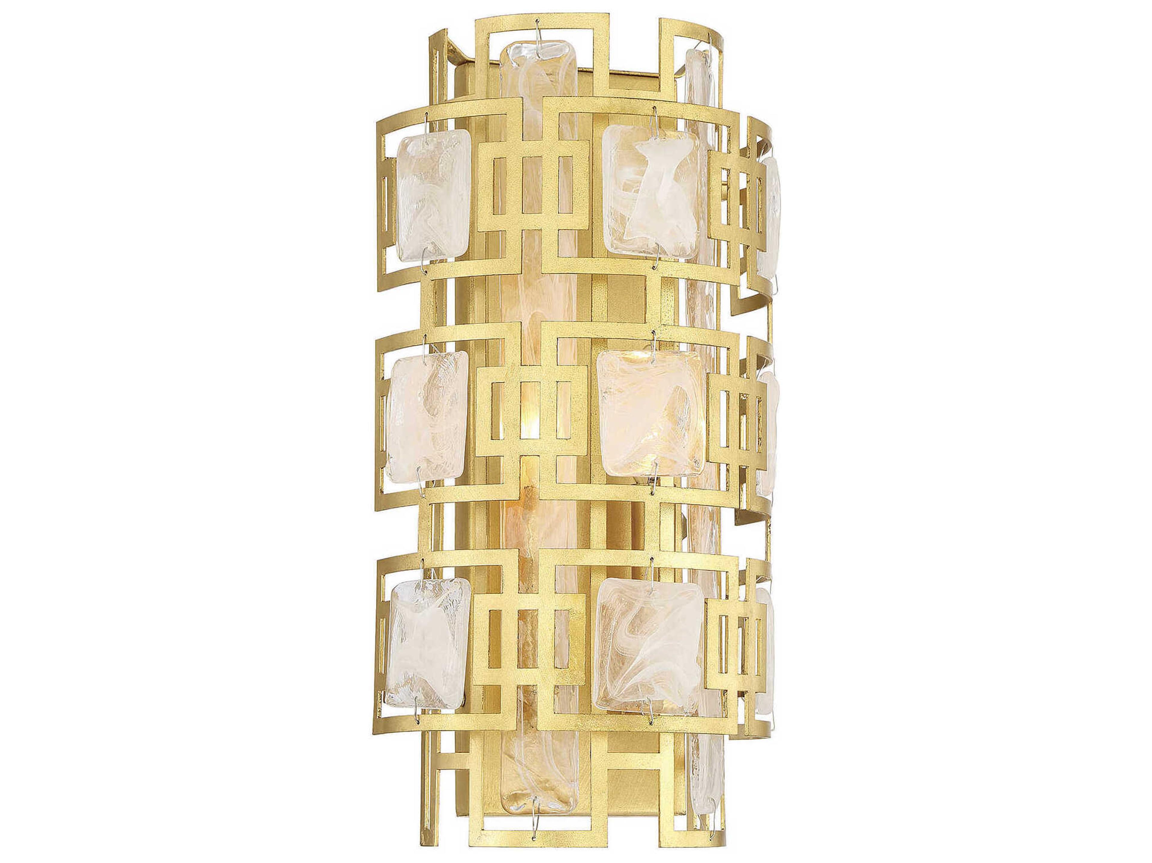 Savoy House Portia 2-Light True Gold Glass Wall Sconce