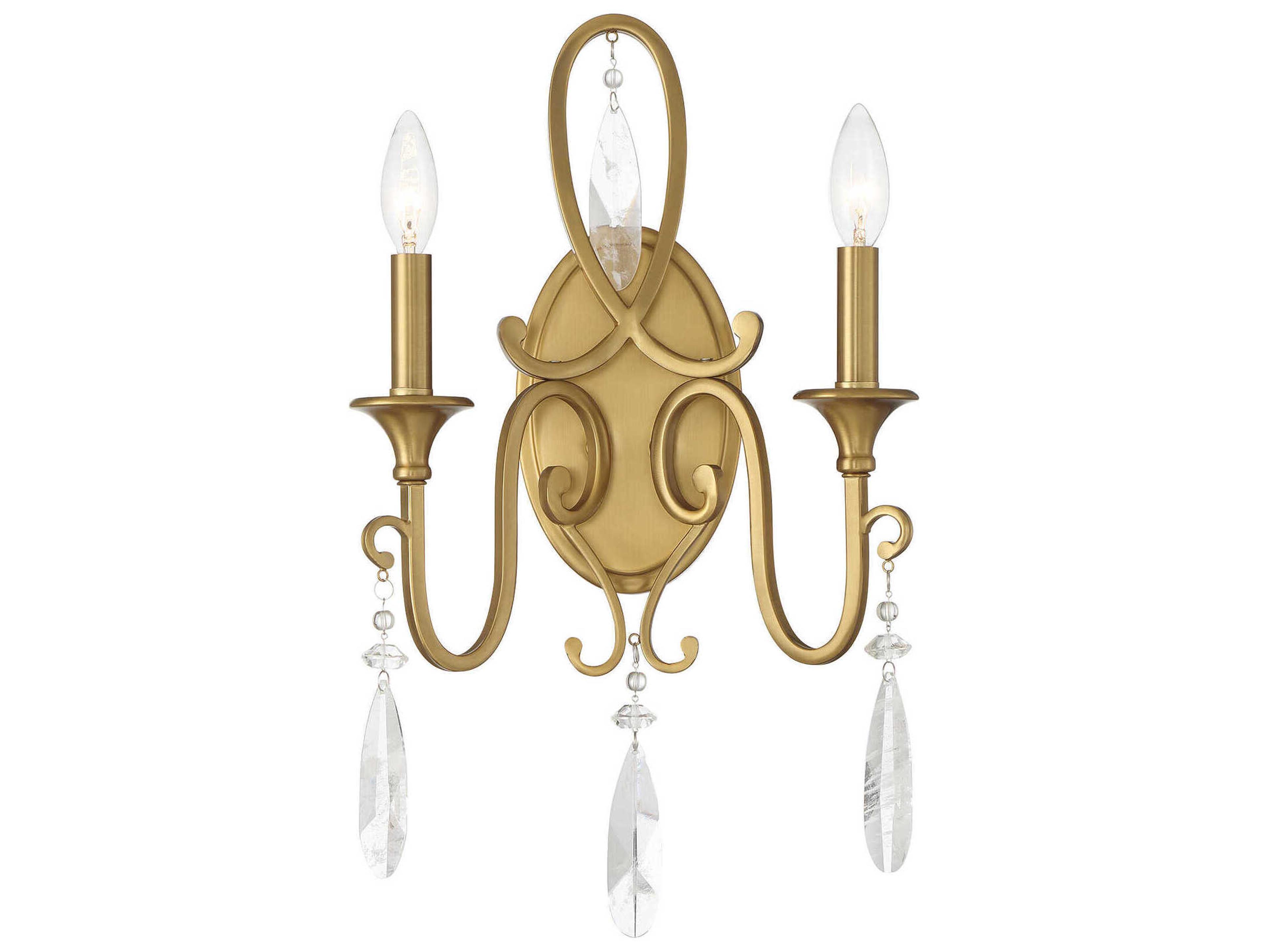 Savoy House Fairchild 2-Light Warm Brass Wall Sconce