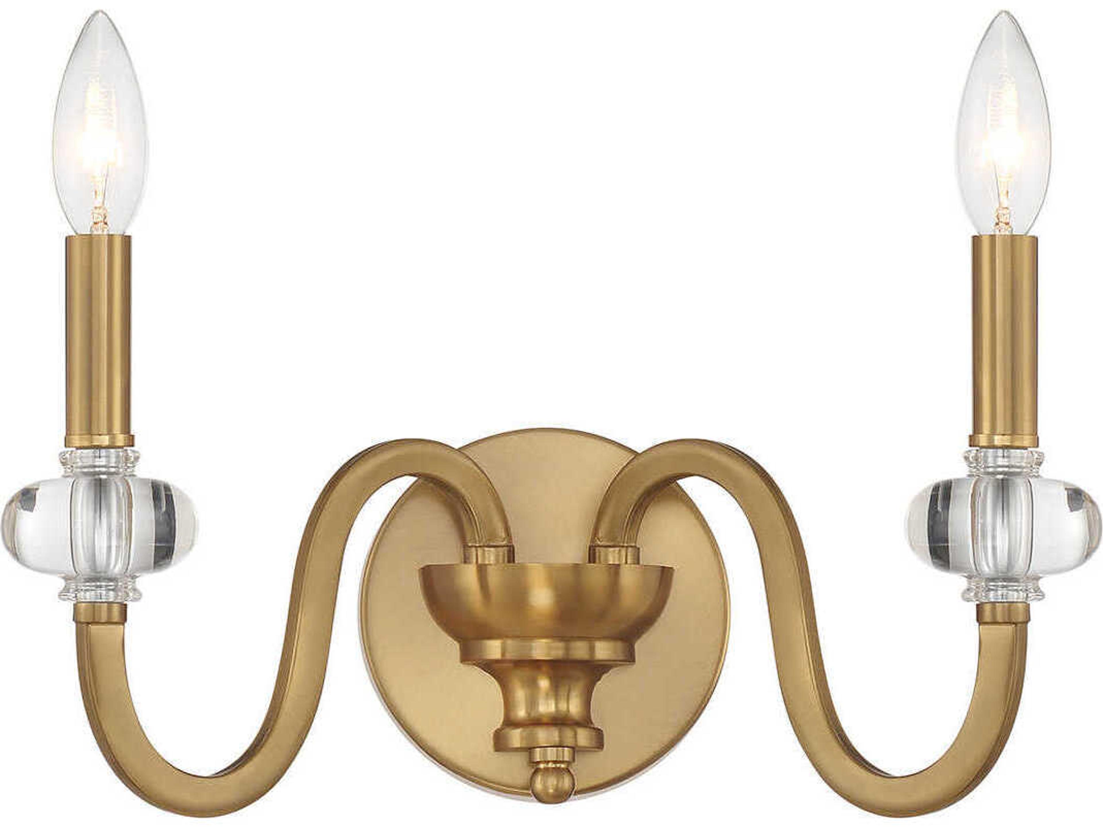 Savoy House Bergdorf 2-Light Warm Brass Wall Sconce