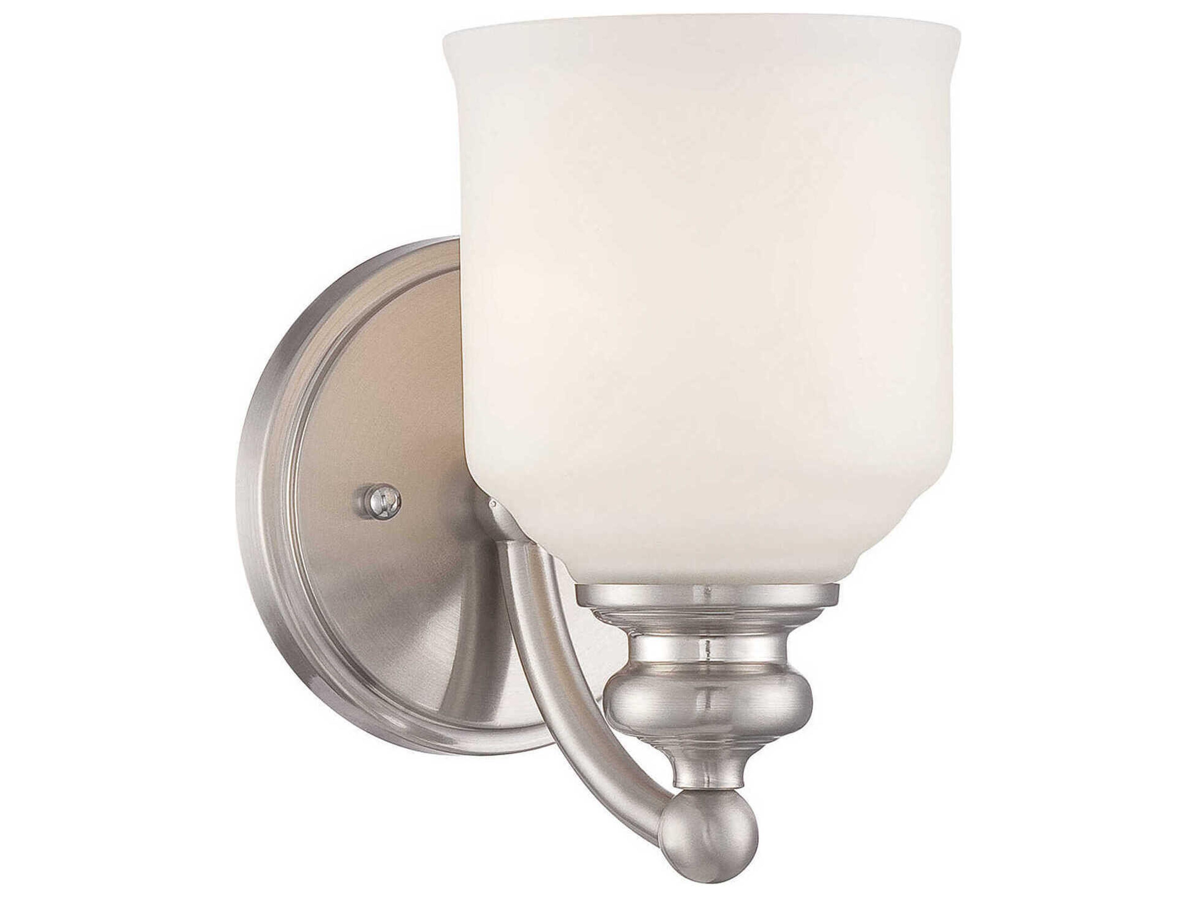 Savoy House Melrose 1-Light Satin Nickel Glass Wall Sconce