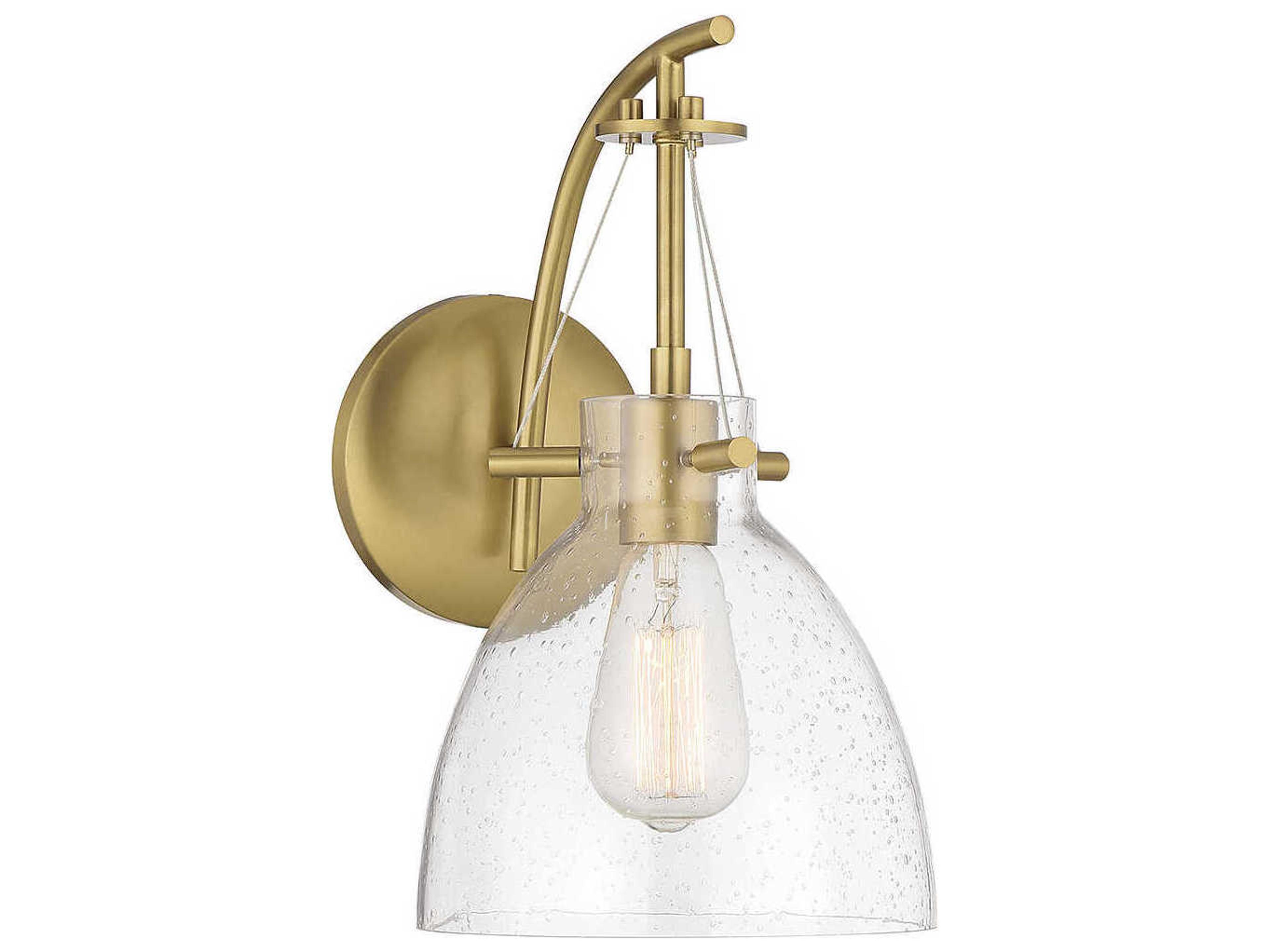 Savoy House Foster 1-Light Warm Brass Glass Wall Sconce