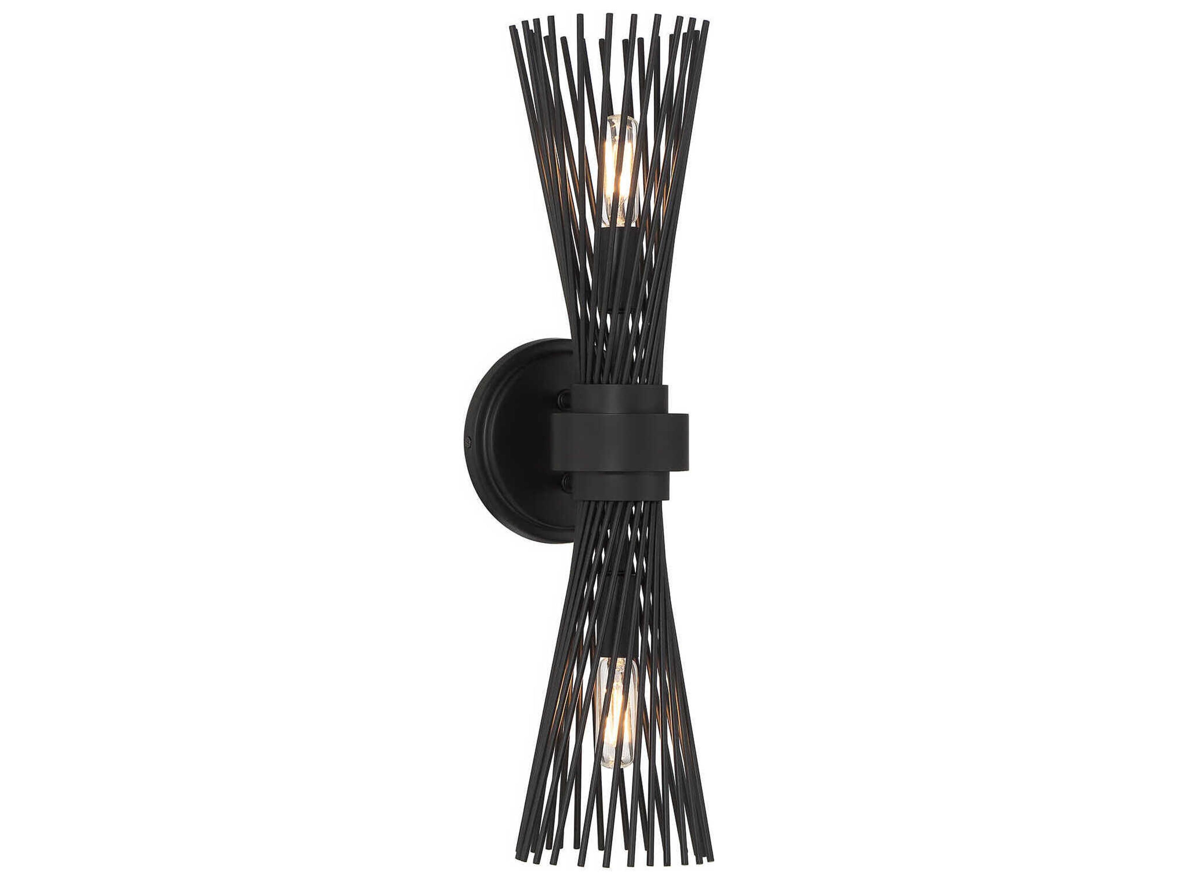 Savoy House Longfellow 2-Light Matte Black Wall Sconce