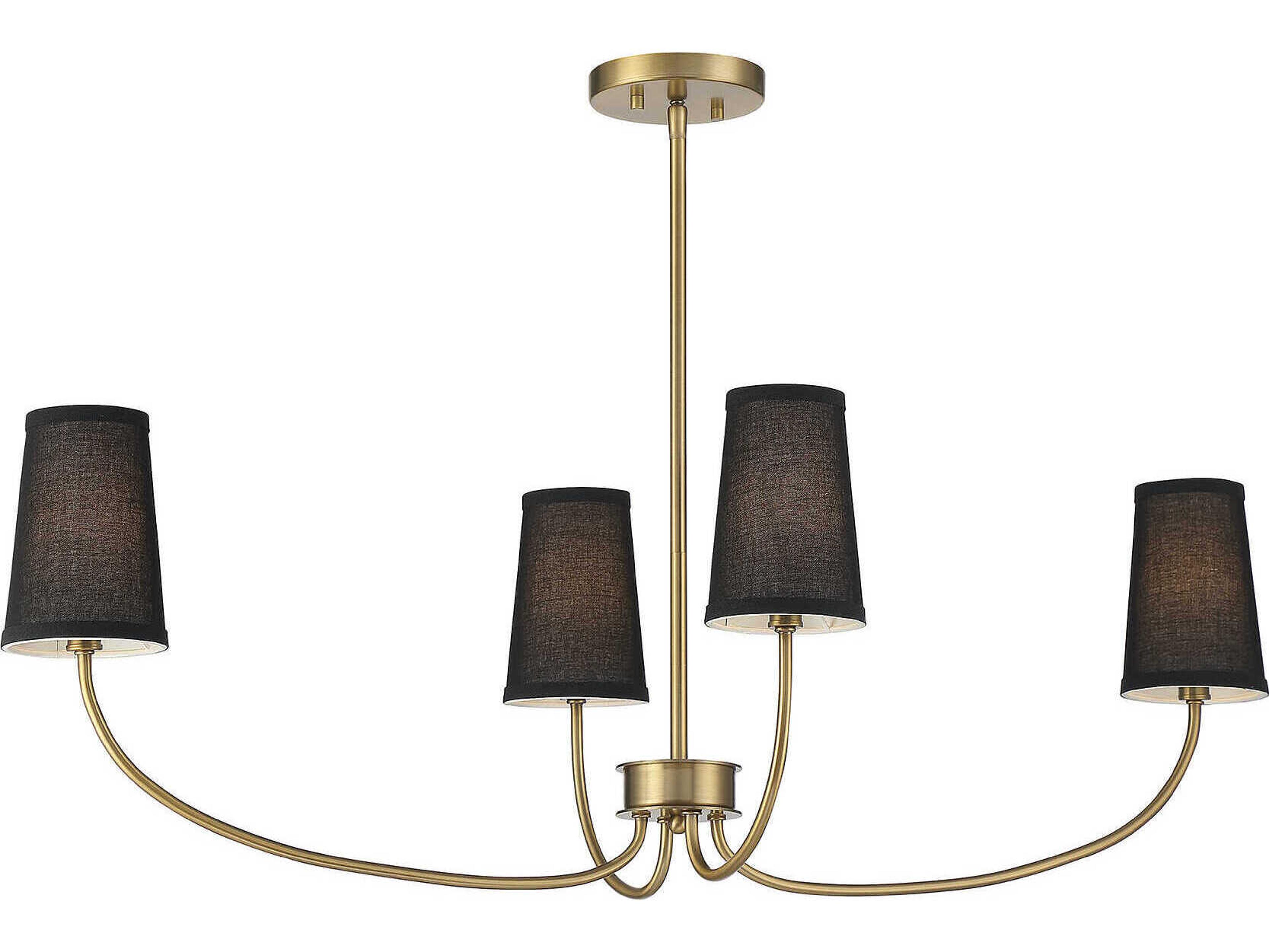 Savoy House Meridian 4-Light Natural Brass Candelabra Empire Chandelier