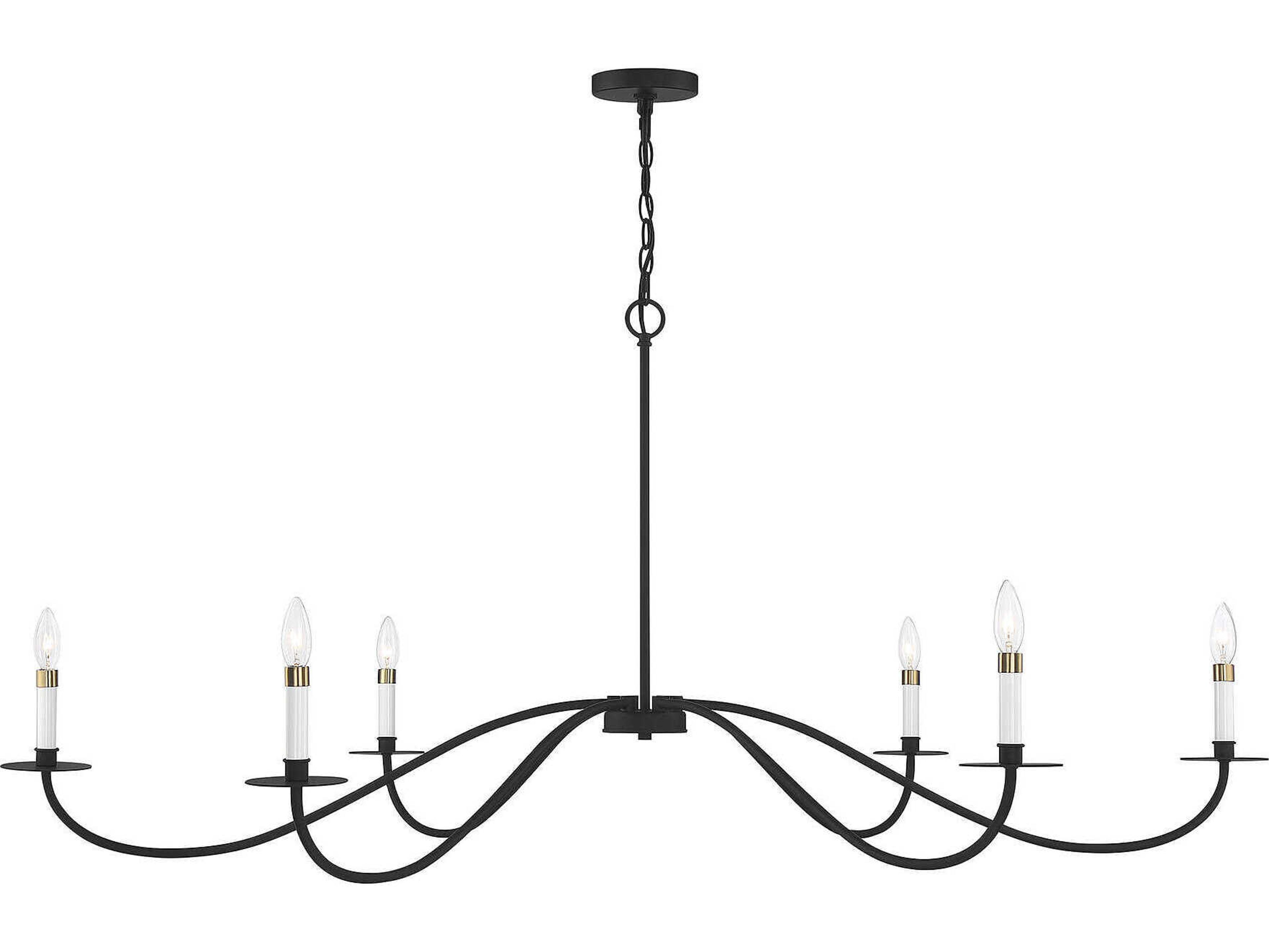 Savoy House Meridian 6-Light Matte Black Candelabra Chandelier