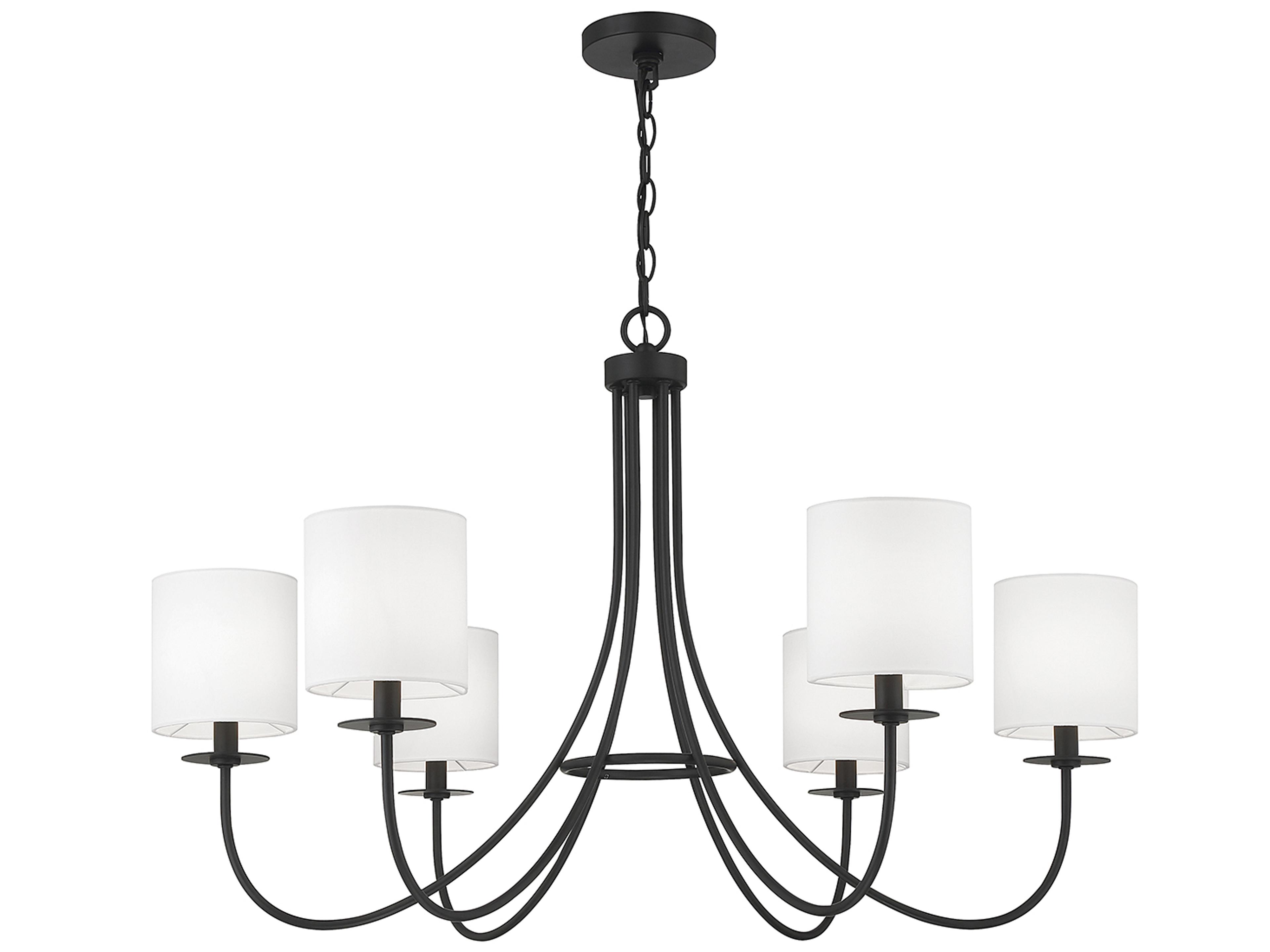 Savoy House Meridian 6-Light Matte Black Cylinder Chandelier