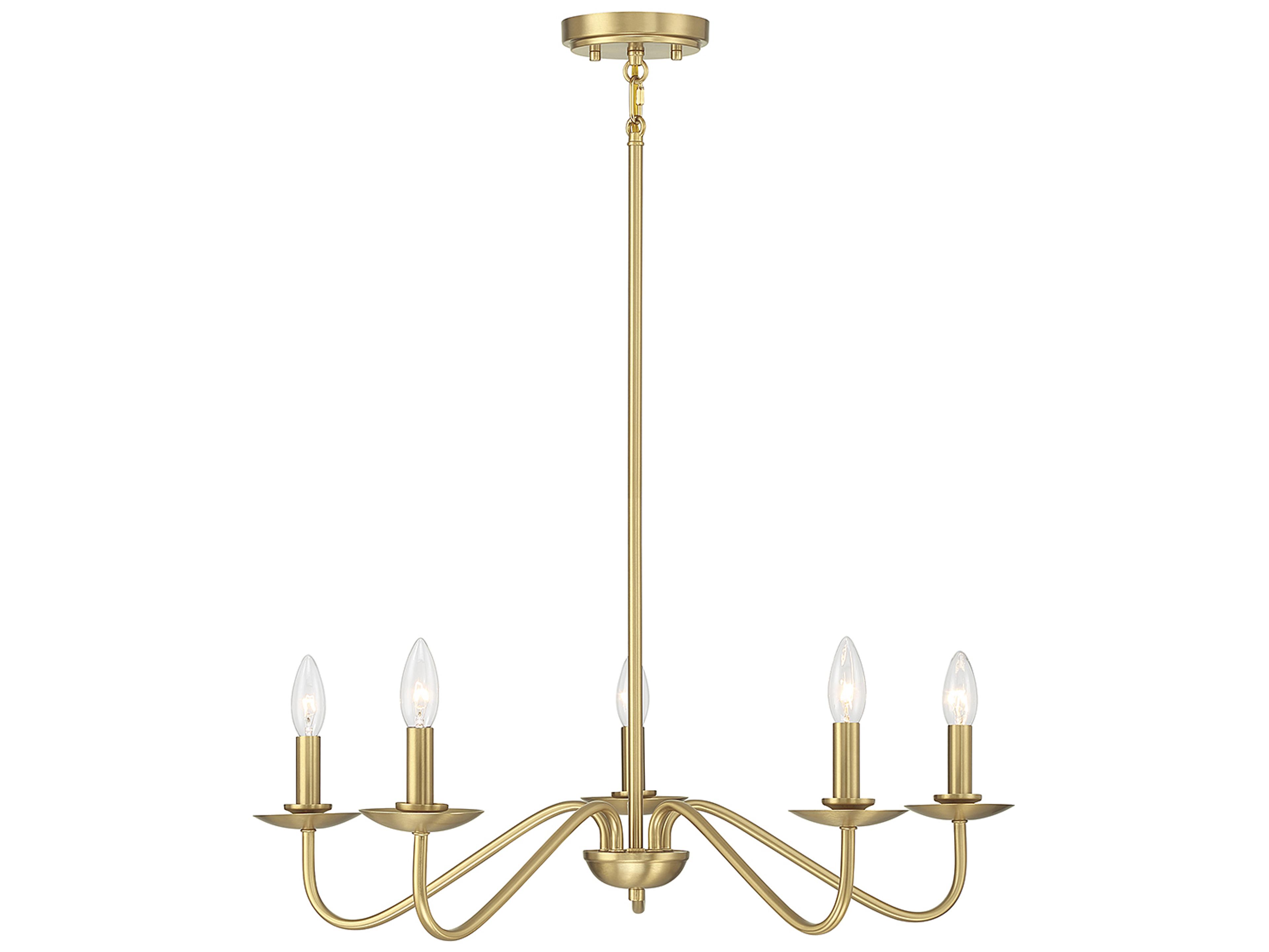 Savoy House Meridian 5-Light Natural Brass Gold Chandelier