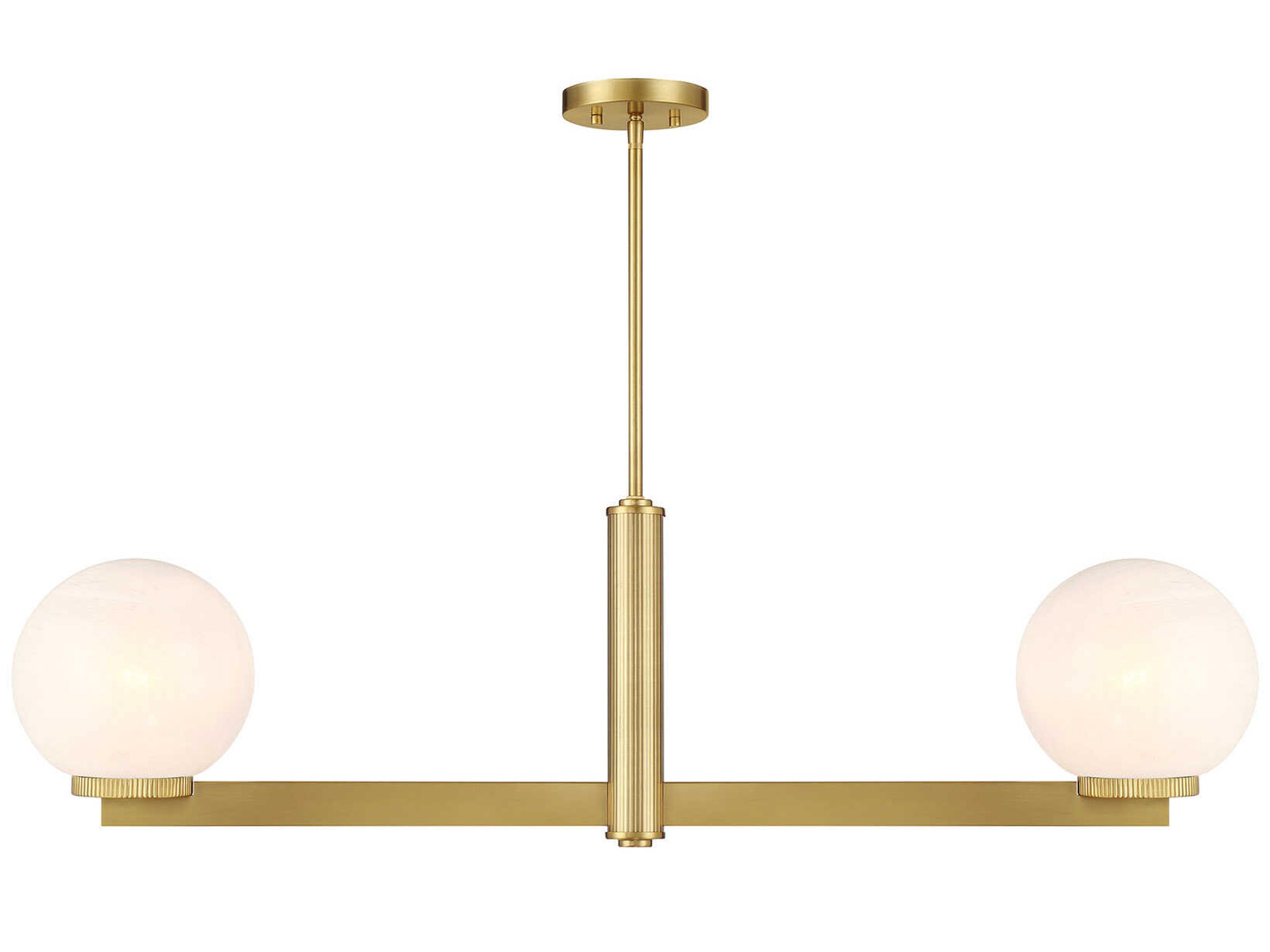 Savoy House Meridian 2-Light Natural Brass Globe Island Pendant