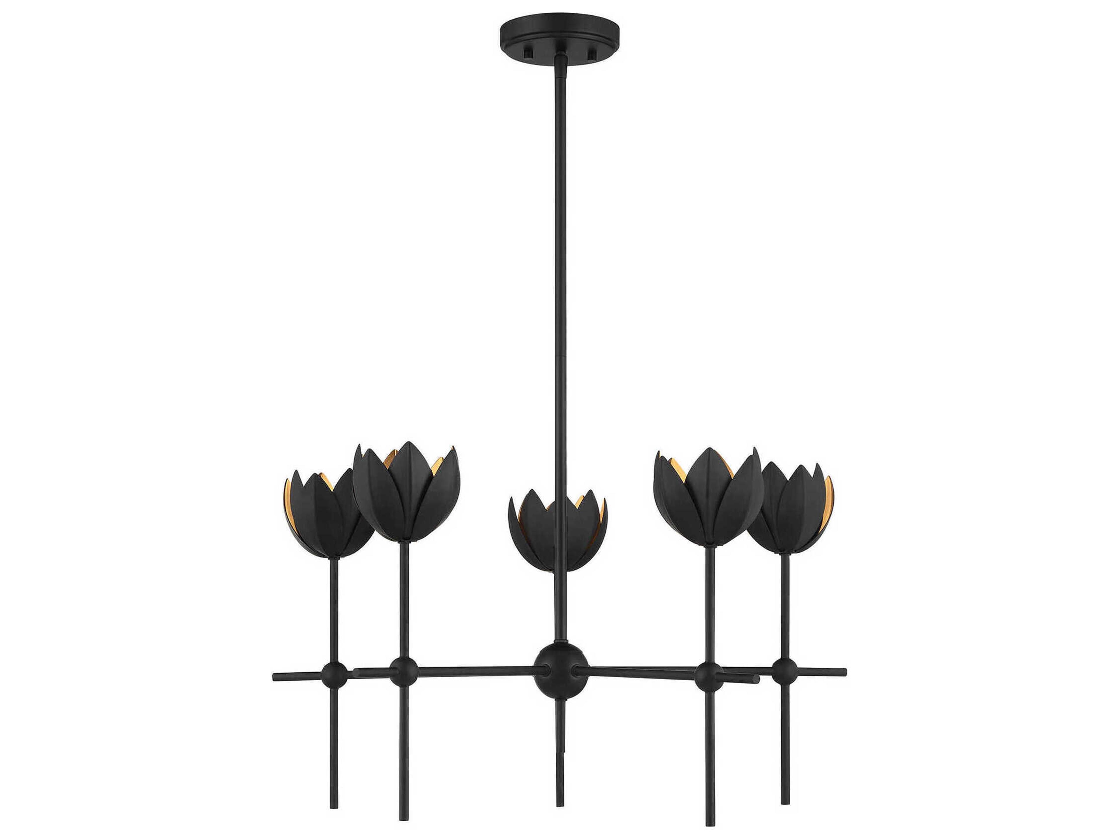 Savoy House Meridian 5-Light Matte Black Chandelier