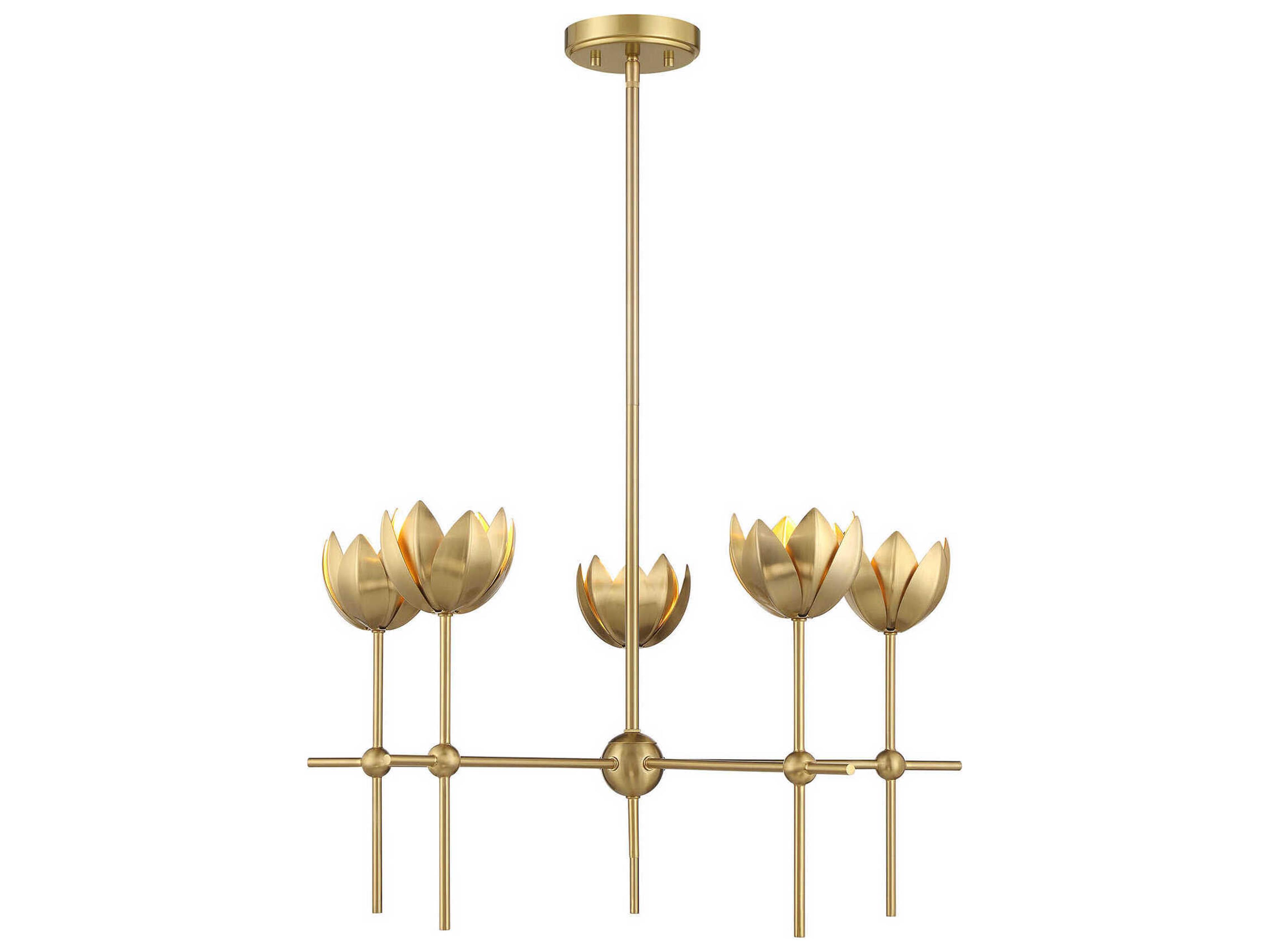 Savoy House Meridian 5-Light Natural Brass Chandelier