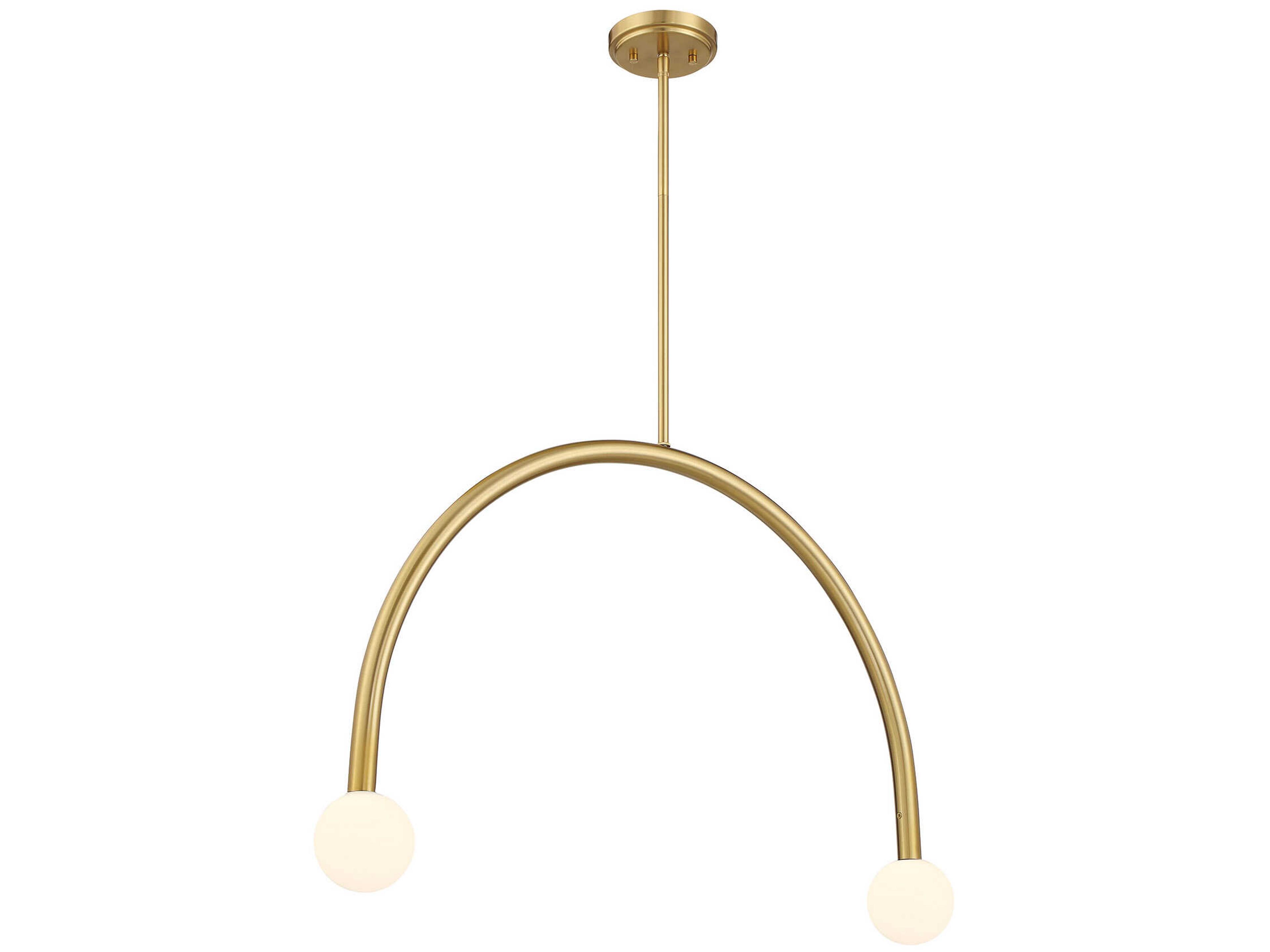 Savoy House Meridian 2-Light Natural Brass Island Pendant