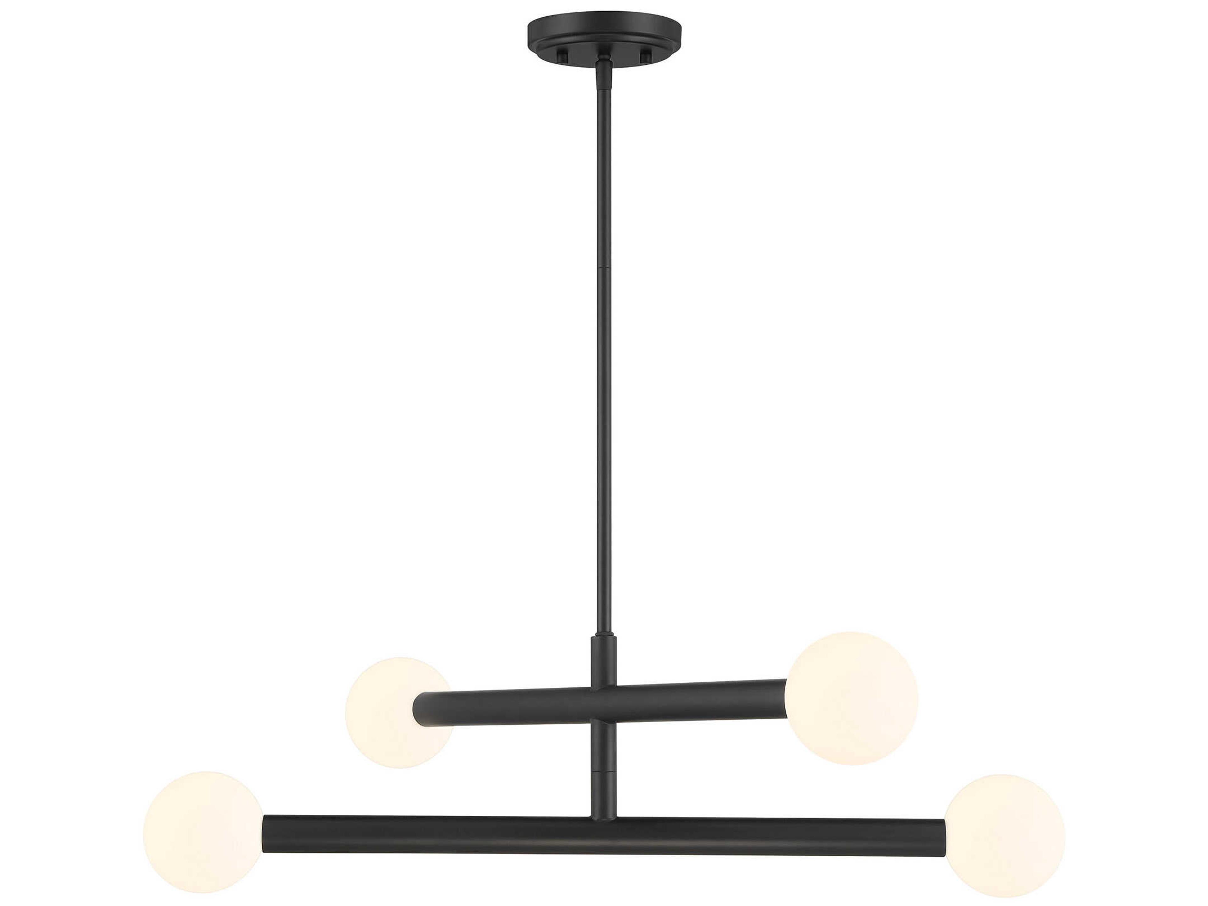 Savoy House Meridian 4-Light Matte Black Globe Chandelier