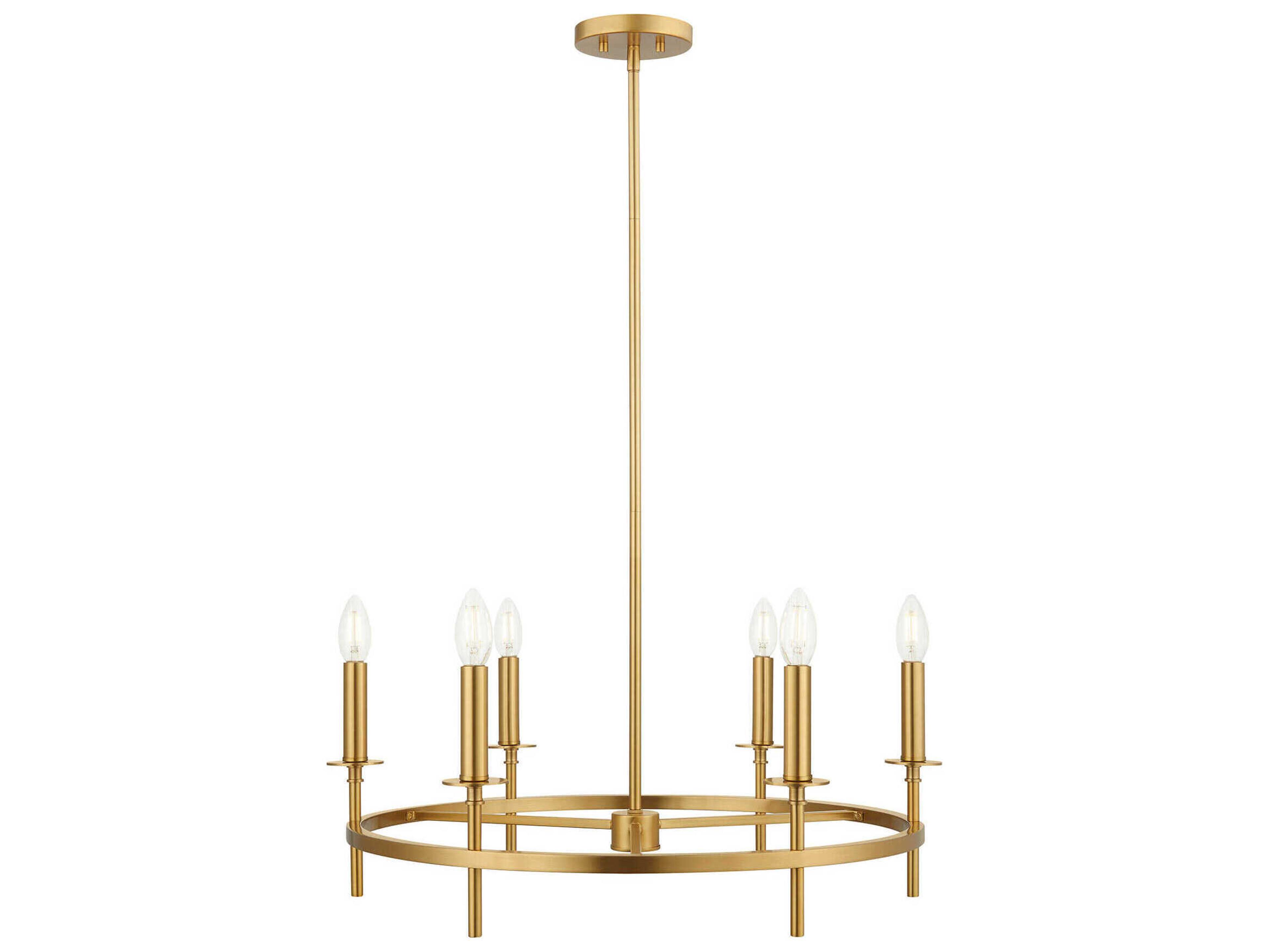 Savoy House Meridian 6-Light Natural Brass Candelabra Chandelier