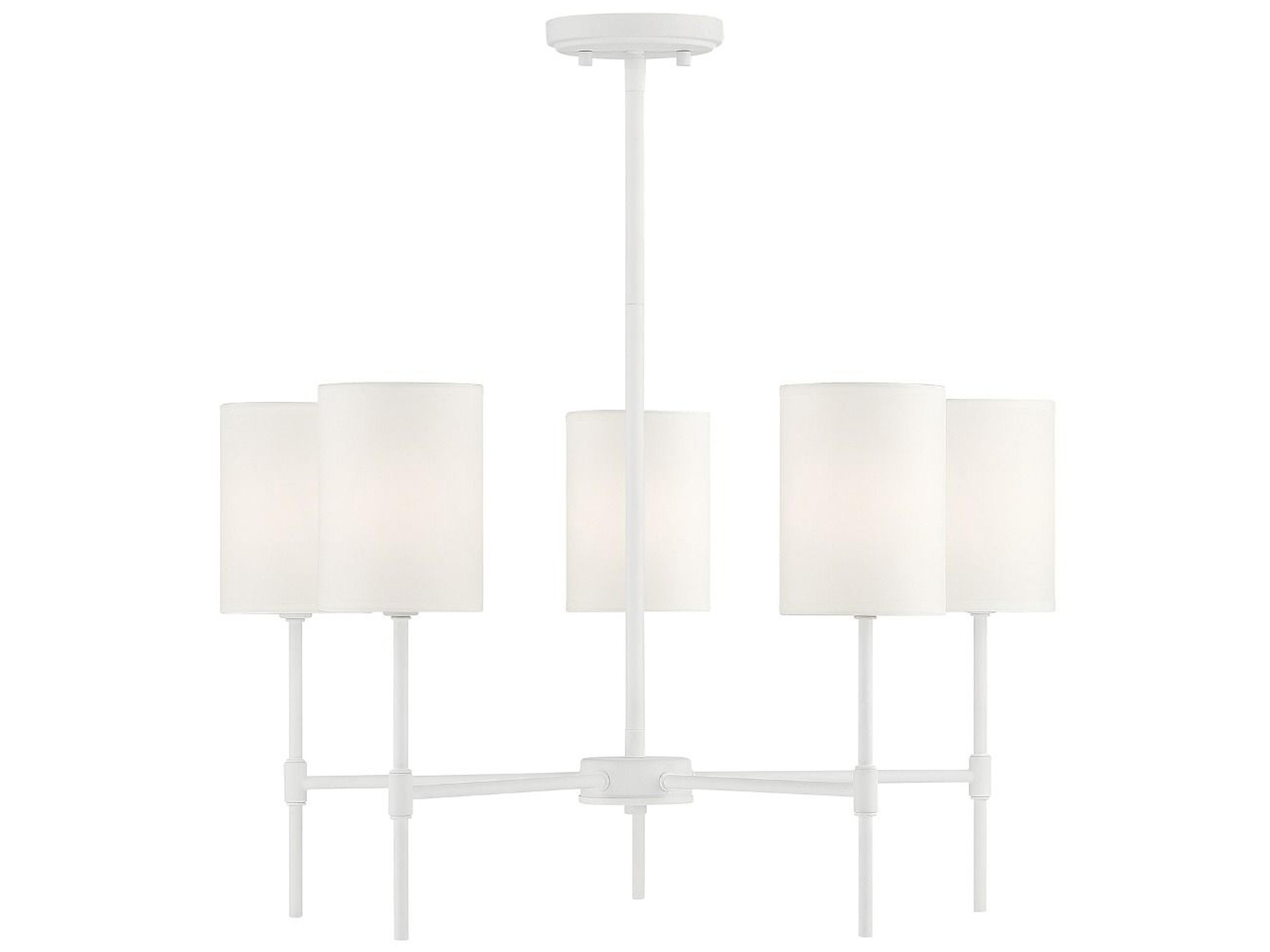 Savoy House Meridian 5-Light Bisque White Cylinder Chandelier