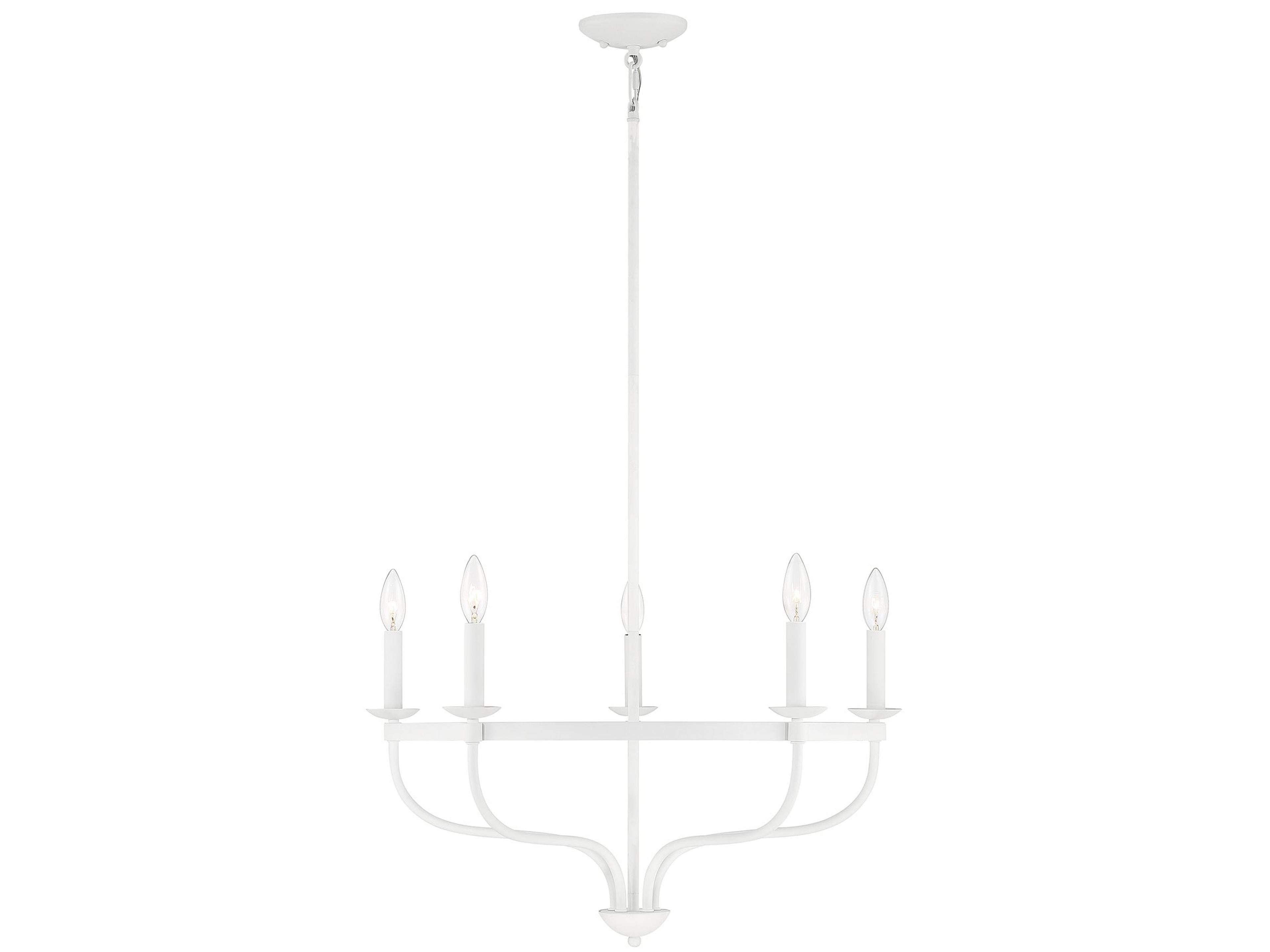 Savoy House Meridian 5-Light Bisque White Candelabra Chandelier