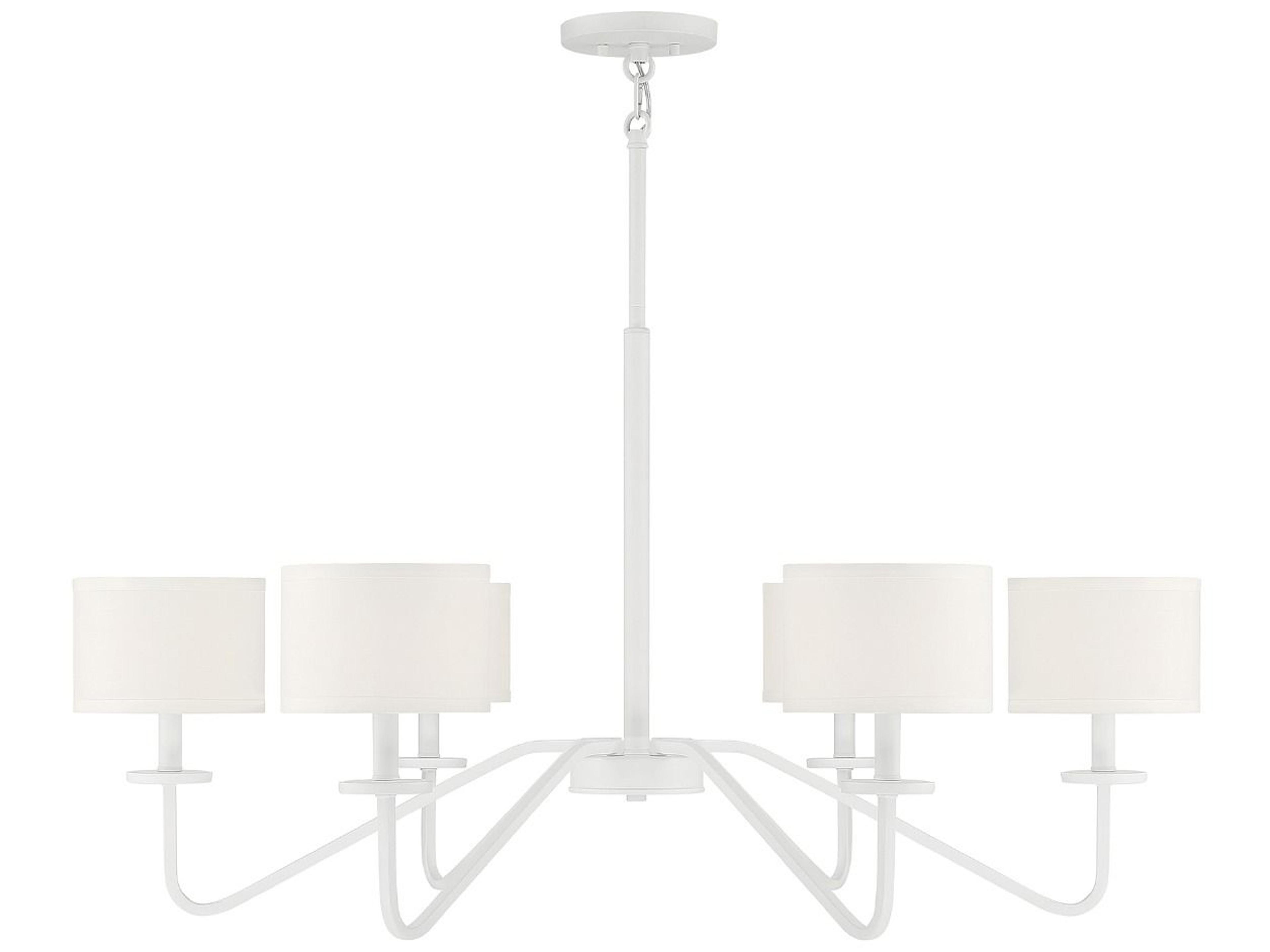 Savoy House Meridian 6-Light Bisque White Candelabra Drum Chandelier