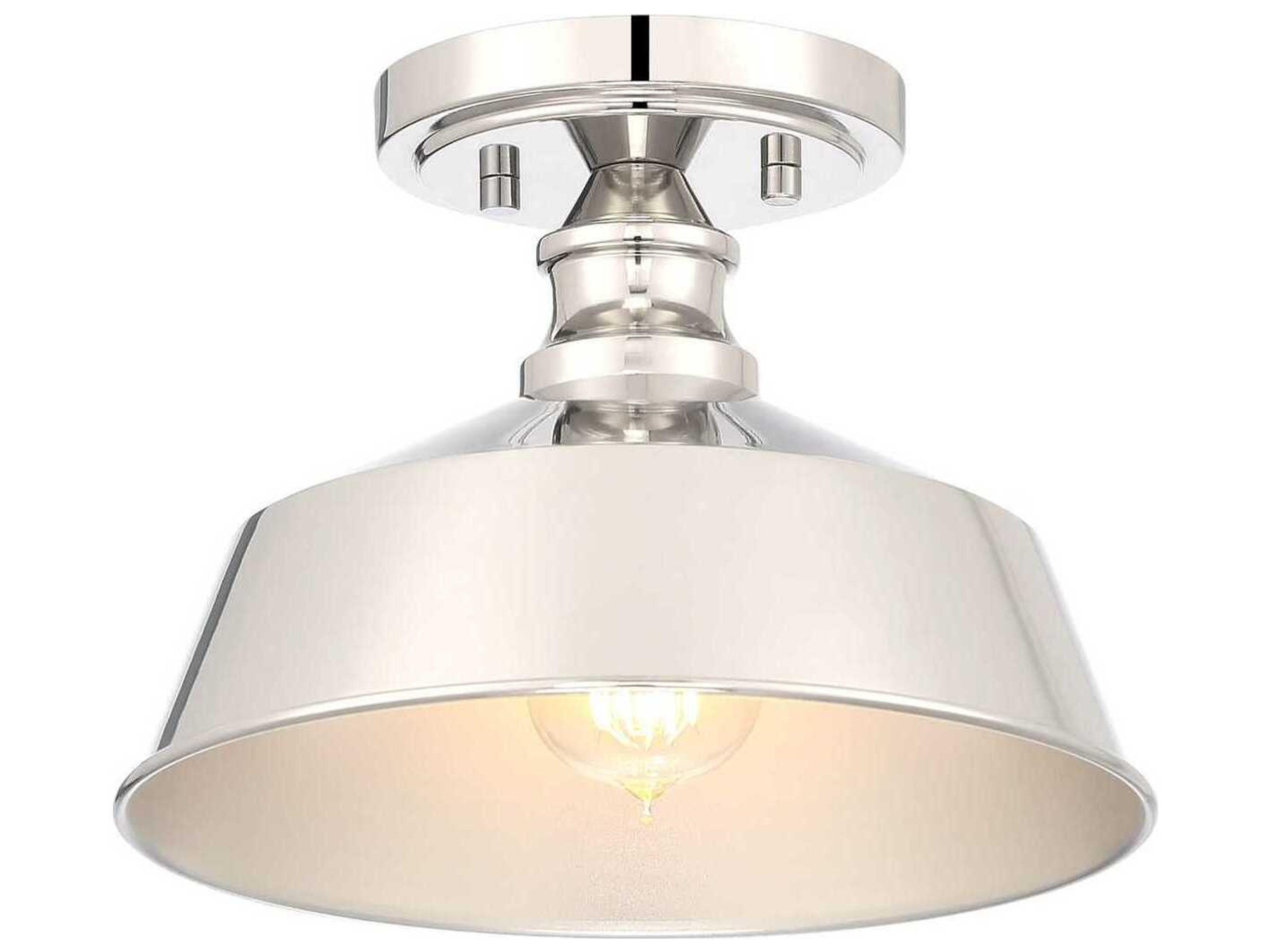 Savoy House Meridian 1-Light Polished Nickel Semi Flush Mount