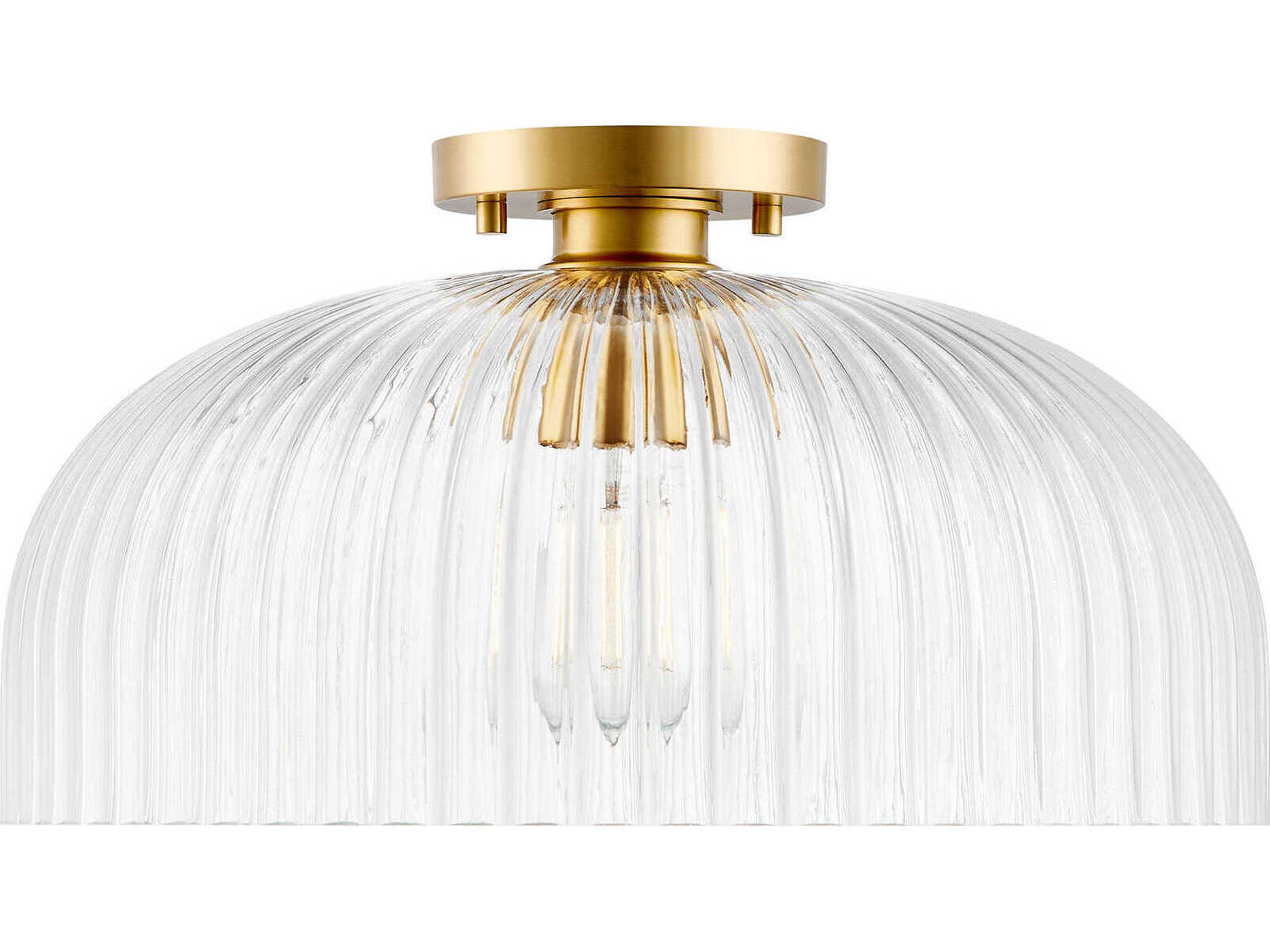 Savoy House Meridian 1-Light Natural Brass Dome Semi Flush Mount