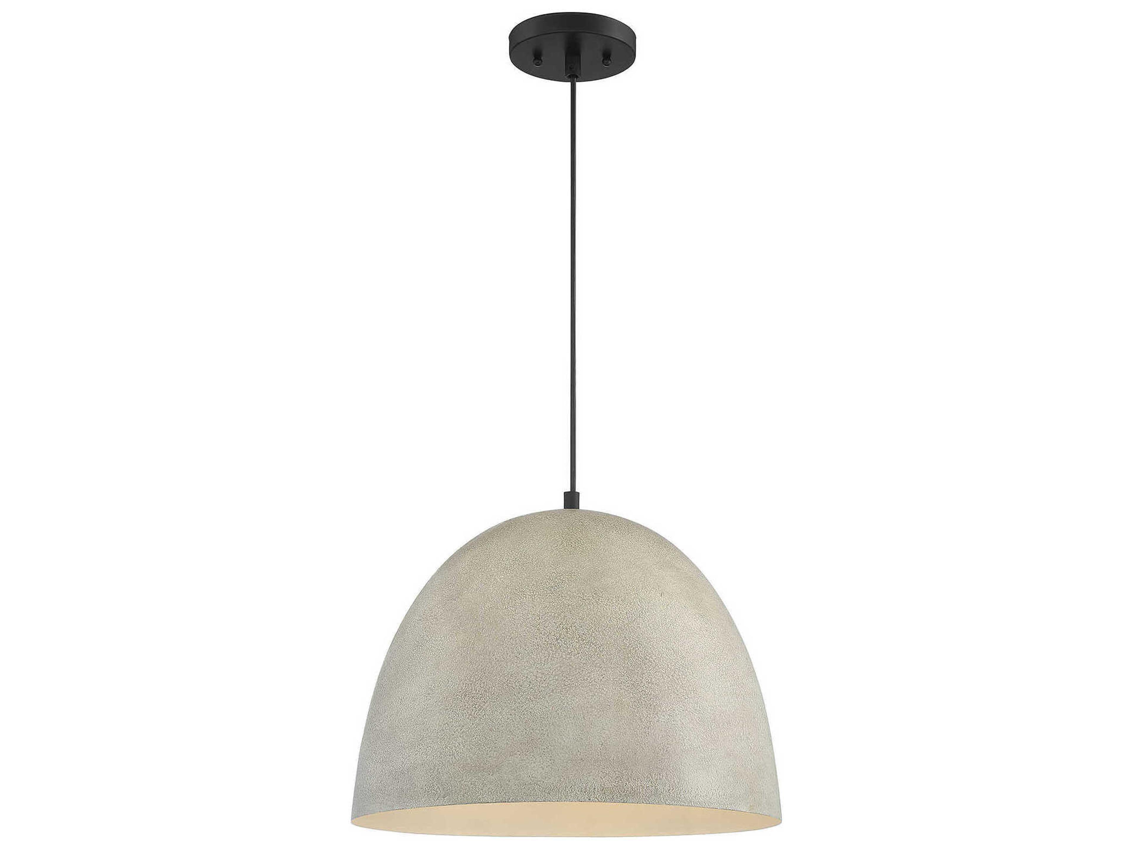 Savoy House Meridian 1-Light Concrete Matte Black Gray Dome Pendant