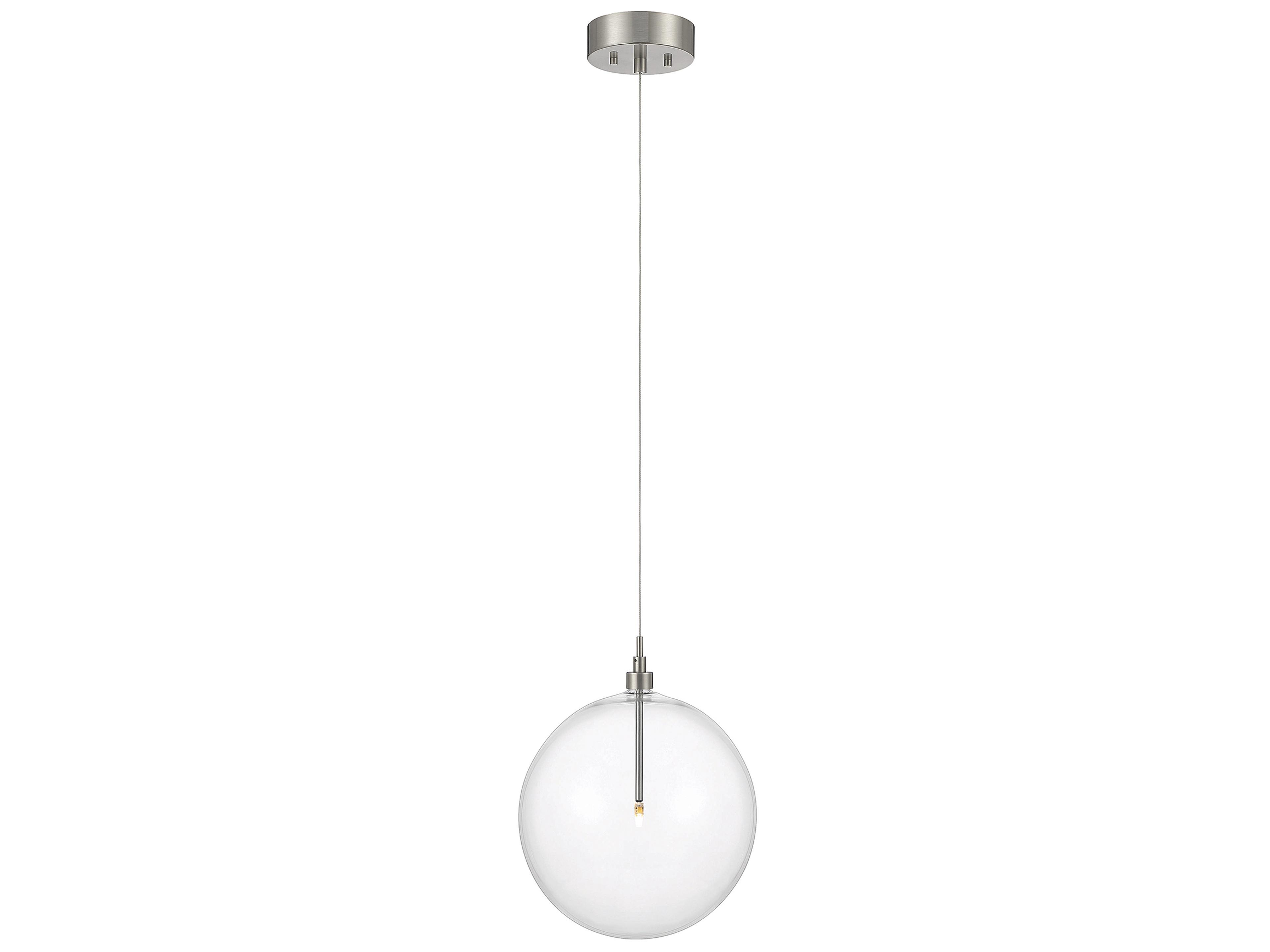 Savoy House Meridian 1-Light Brushed Nickel Glass LED Globe Pendant