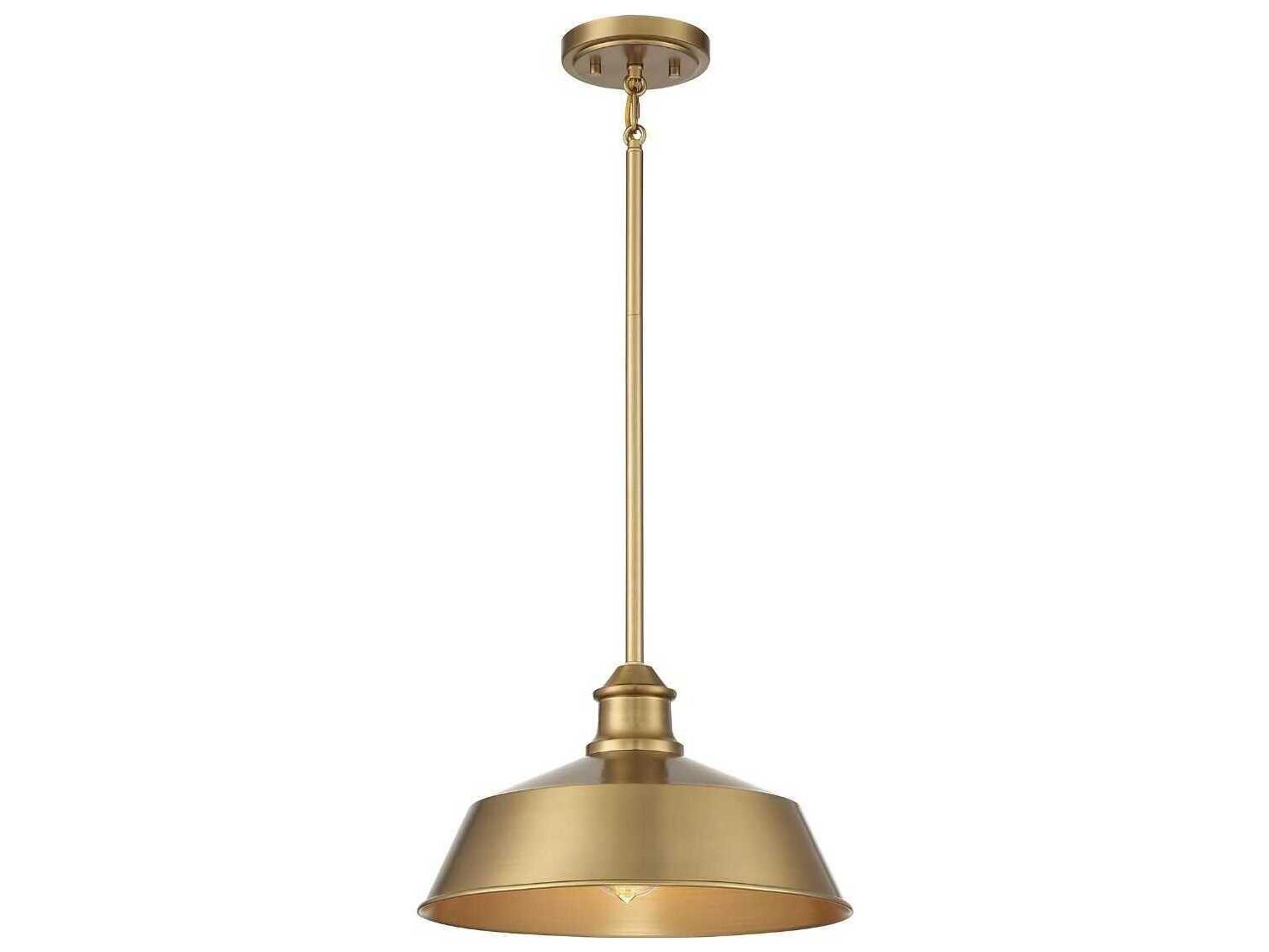 Savoy House Meridian 1-Light Natural Brass Bowl Pendant