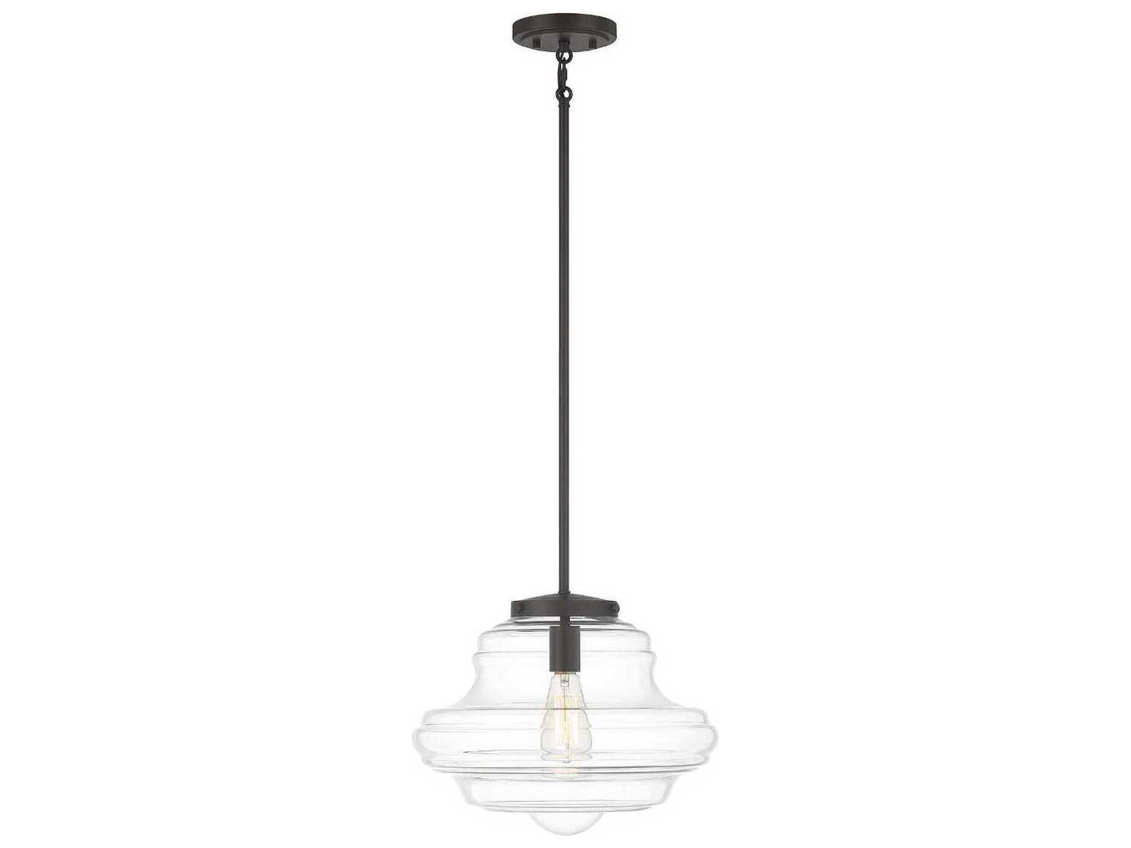 Savoy House Meridian 1-Light Oil Rubbed Bronze Glass Pendant