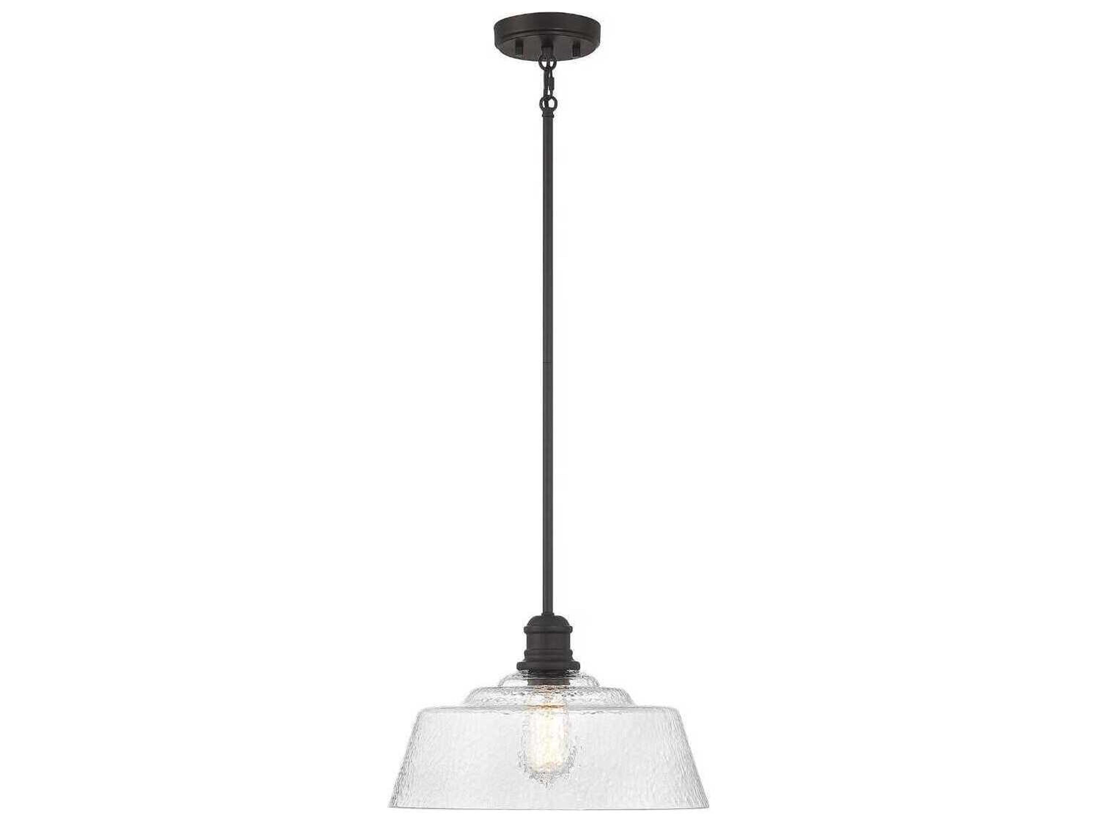 Savoy House Meridian 1-Light Oil Rubbed Bronze Glass Bowl Pendant