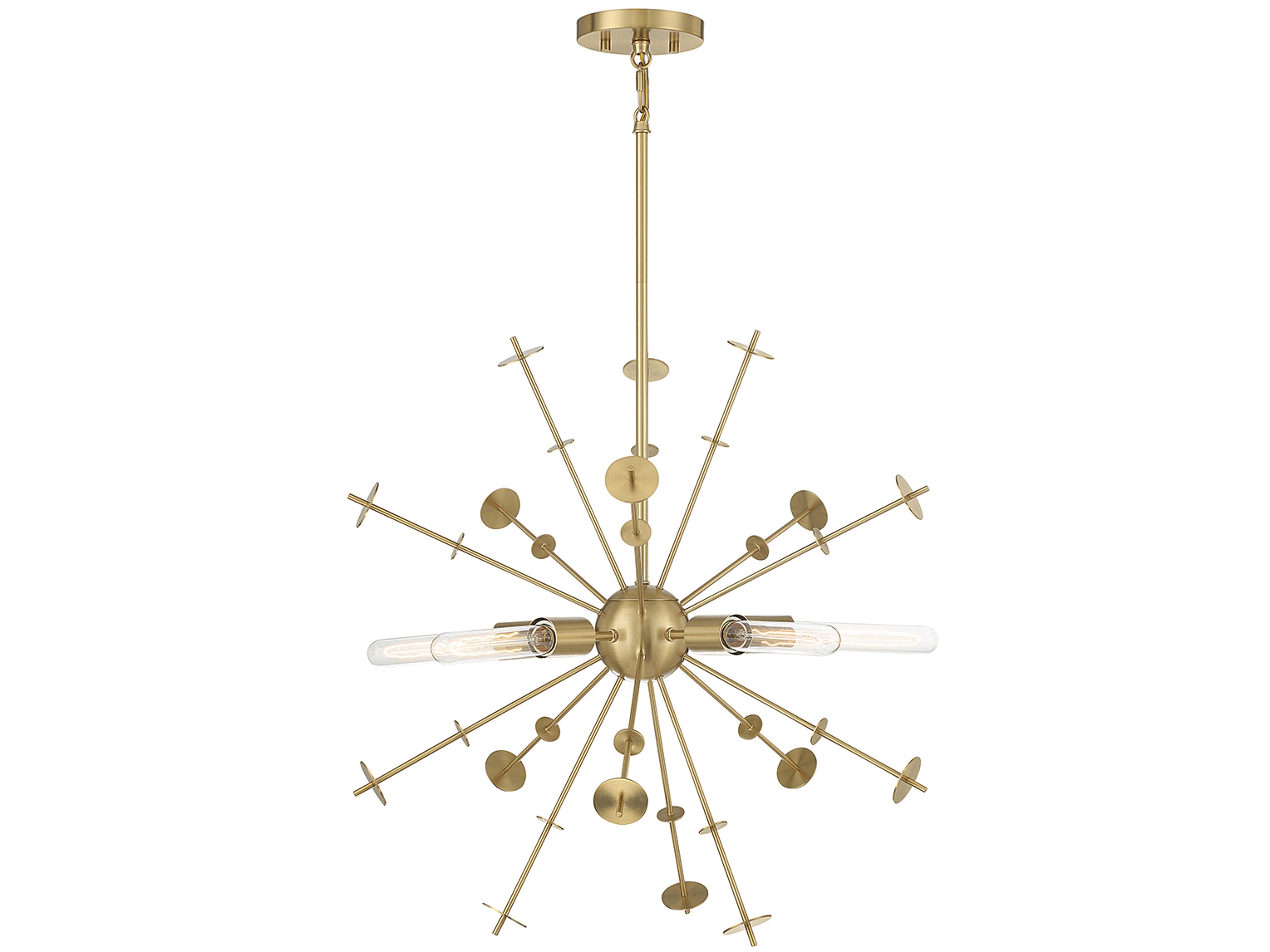 Savoy House Meridian 5-Light Natural Brass Sputnik Pendant