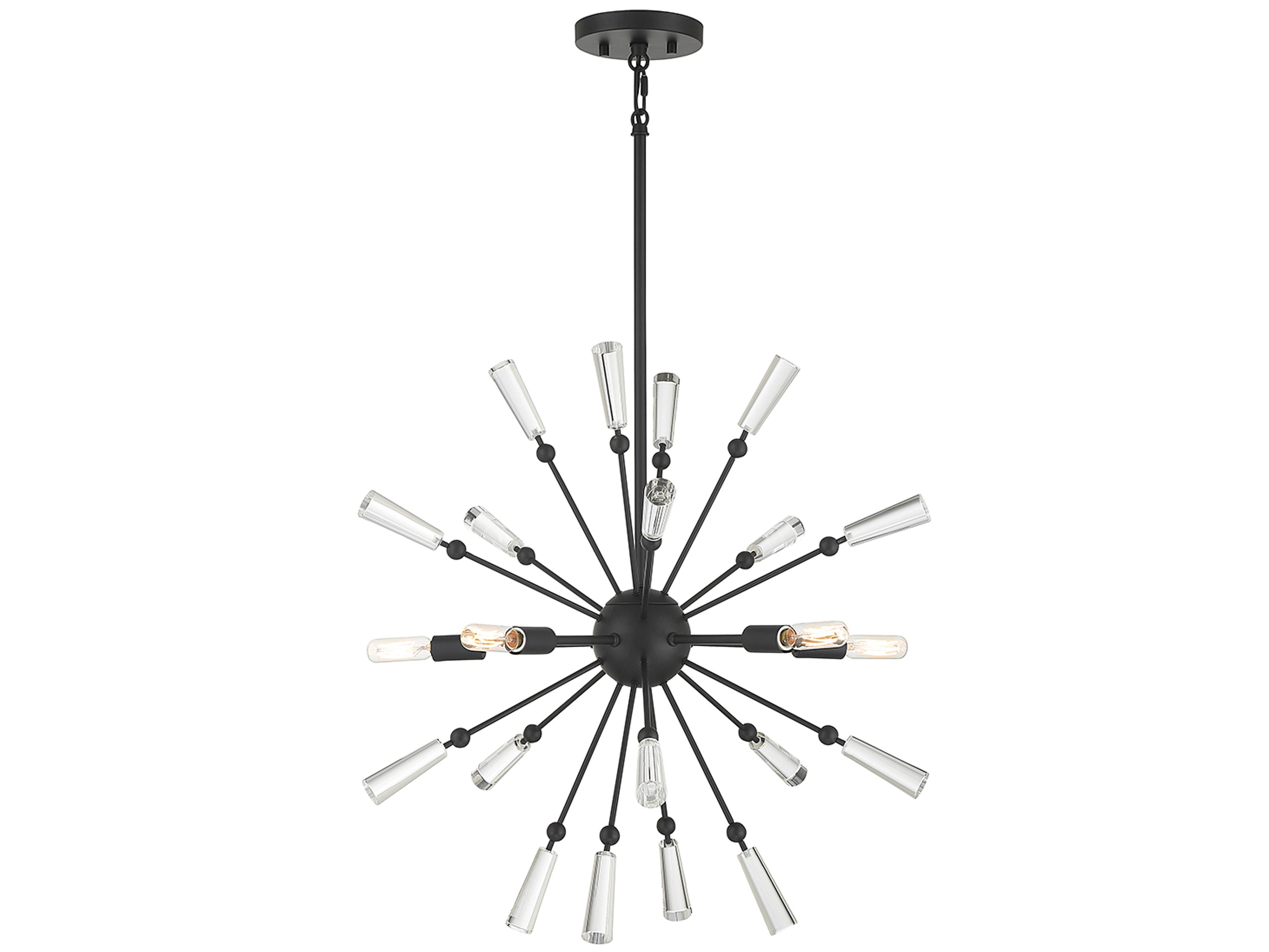 Savoy House Meridian 5-Light Matte Black Glass Sputnik Pendant