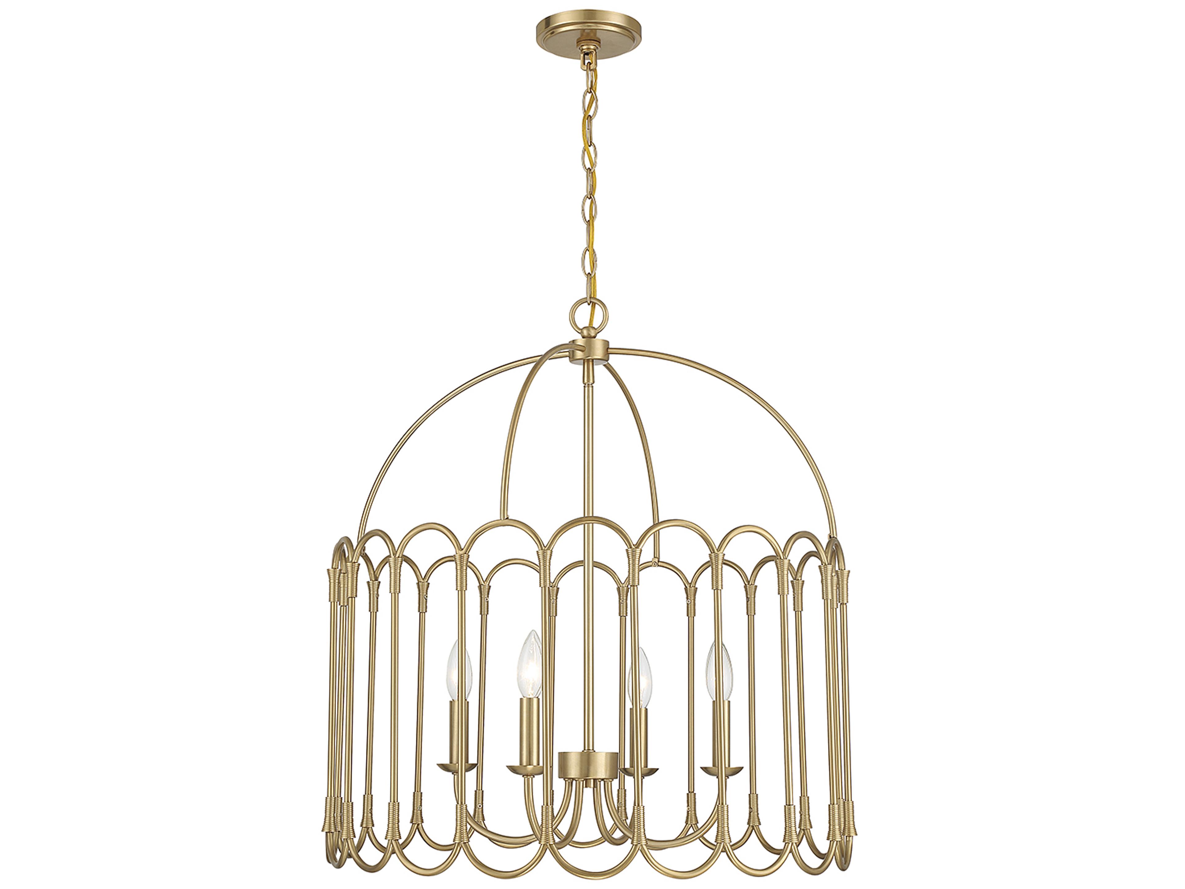 Savoy House Meridian 4-Light Natural Brass Pendant