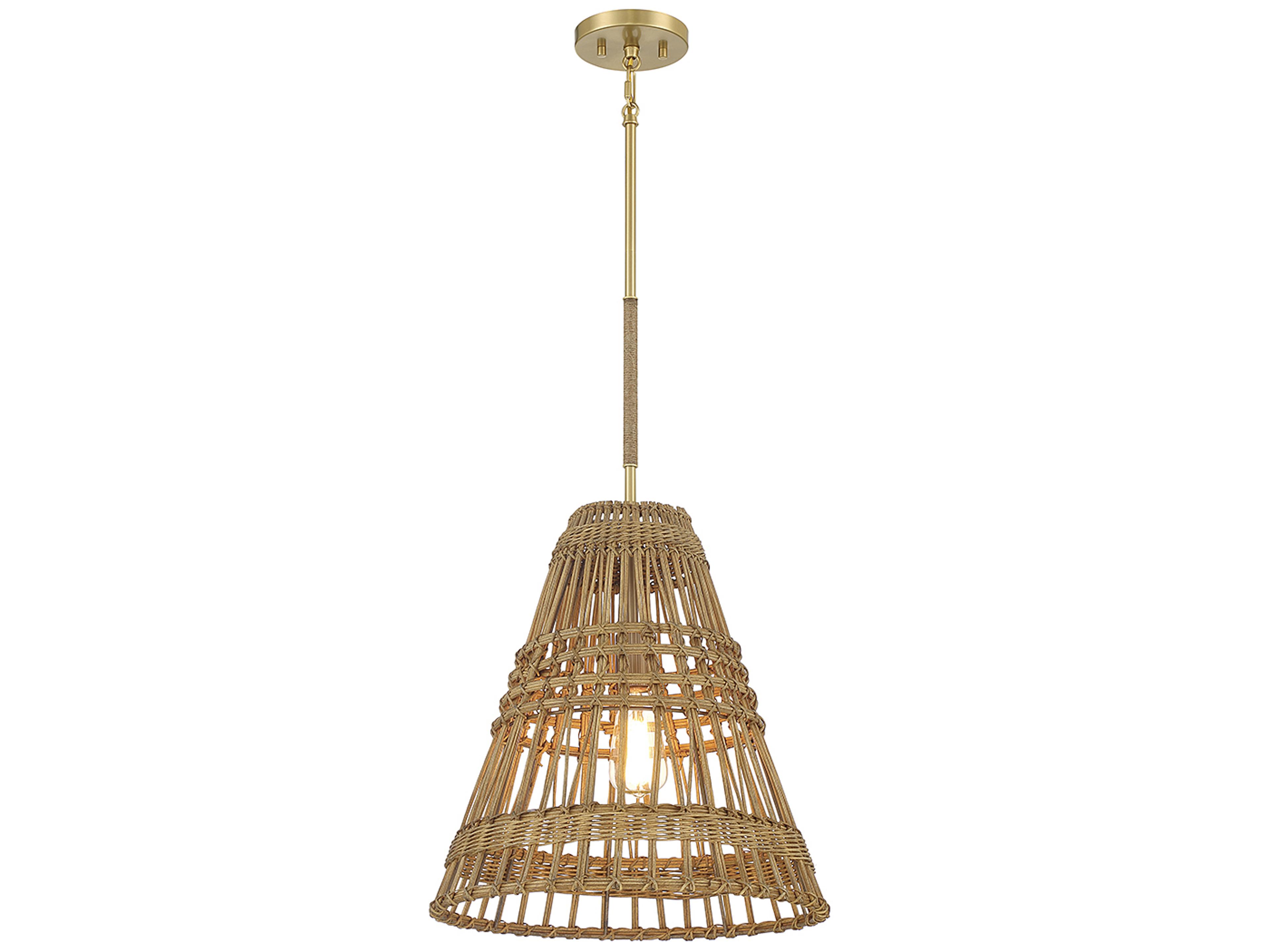 Savoy House Meridian 1-Light Natural Brass Brown Pendant