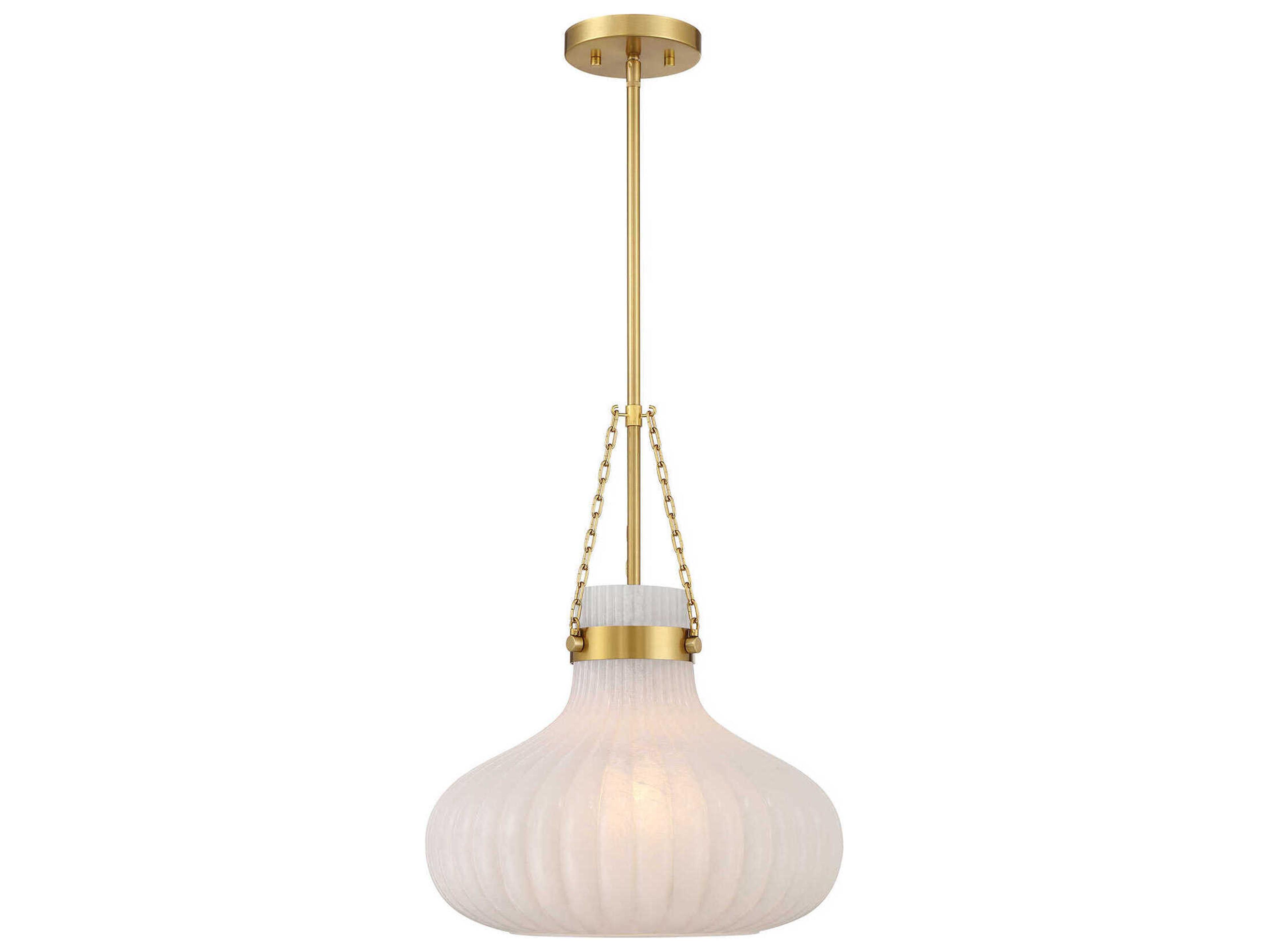 Savoy House Meridian 1-Light Natural Brass Pendant