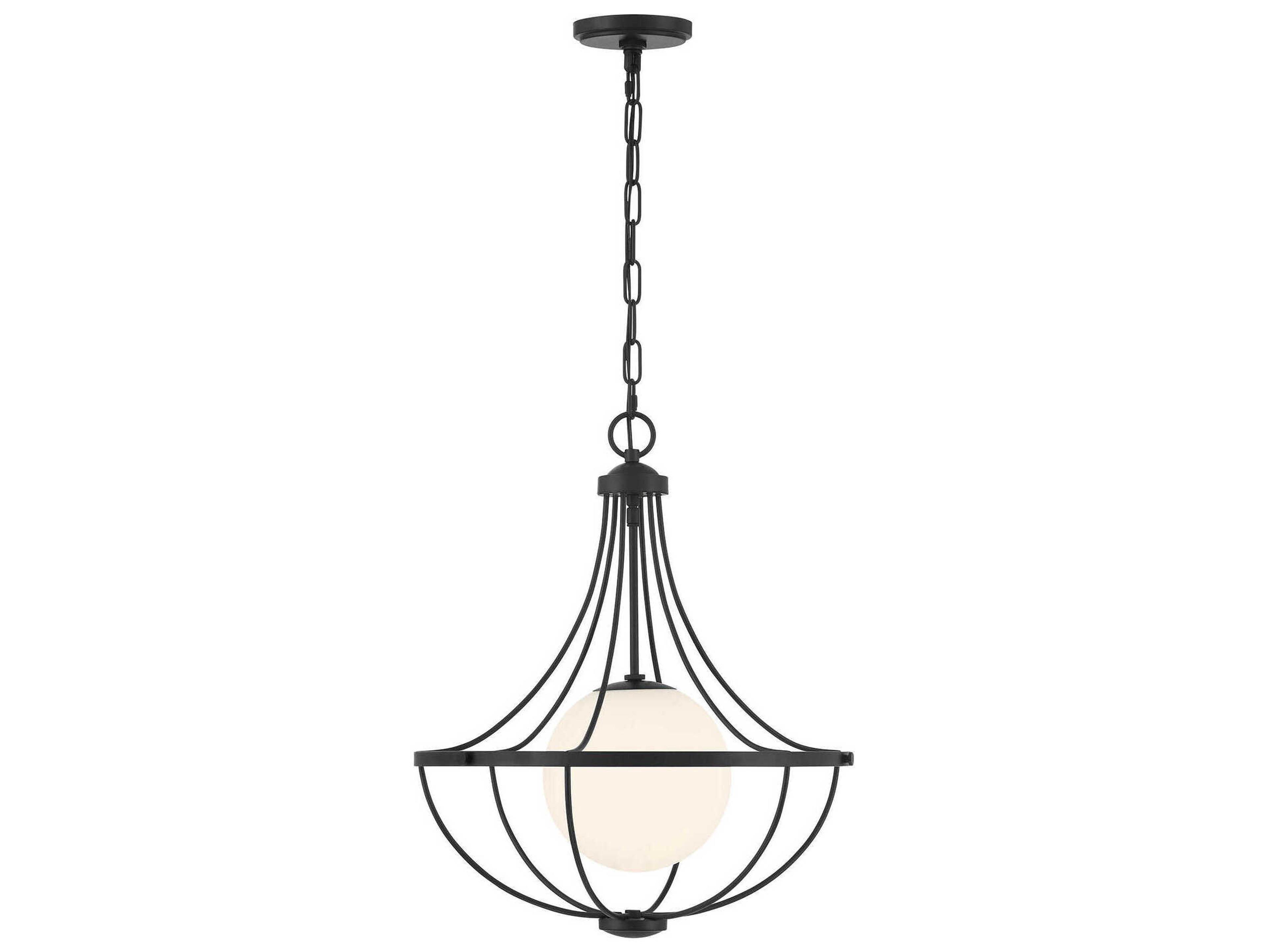 Savoy House Meridian 1-Light Matte Black Pendant