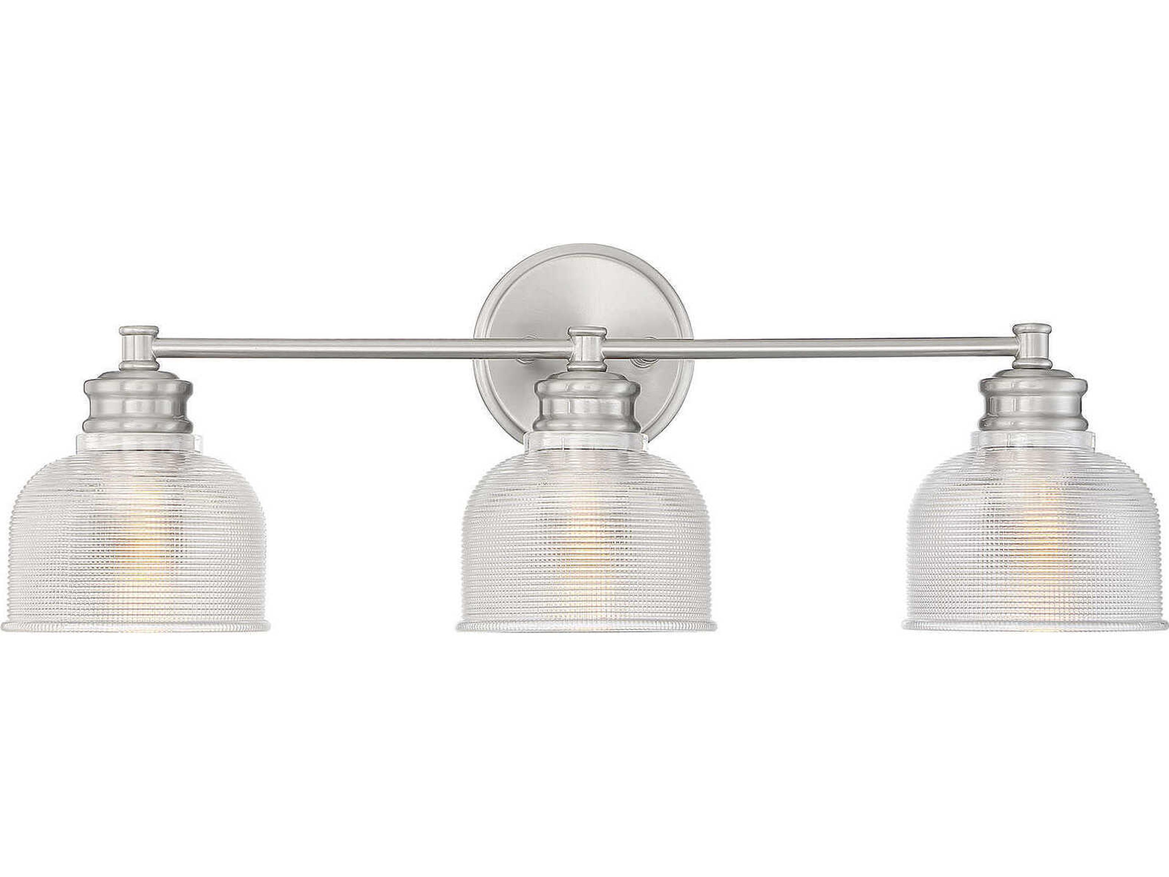 Savoy House Meridian 3-Light Brushed Nickel Glass Vanity Light