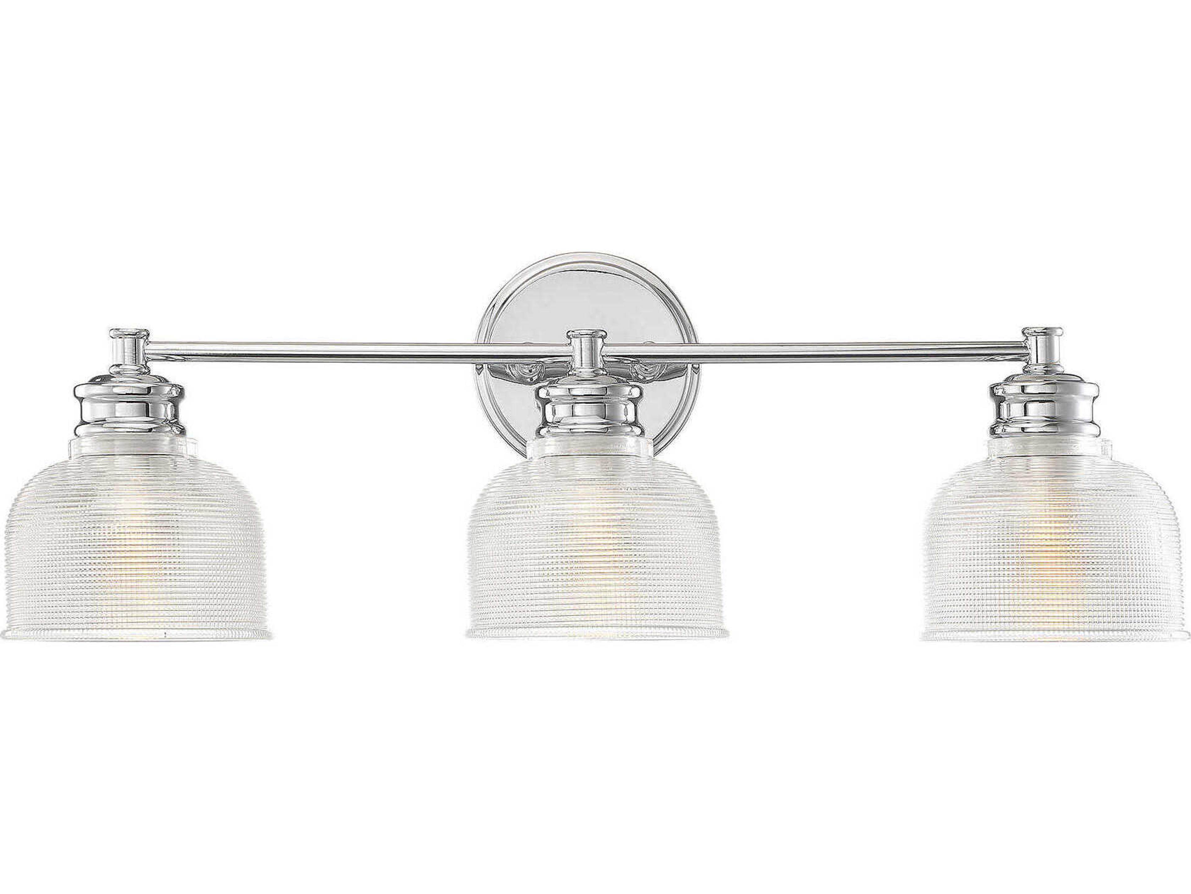Savoy House Meridian 3-Light Chrome Glass Vanity Light