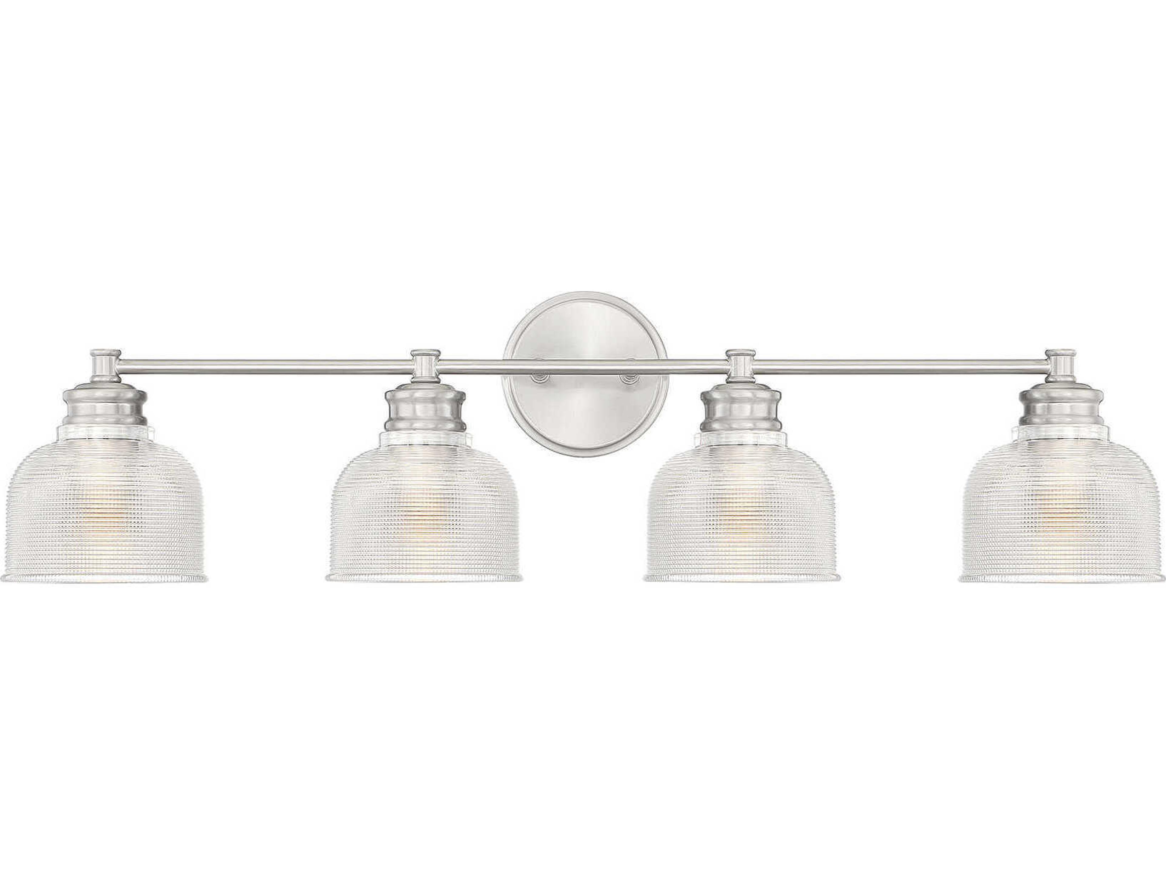 Savoy House Meridian 4-Light Brushed Nickel Glass Vanity Light