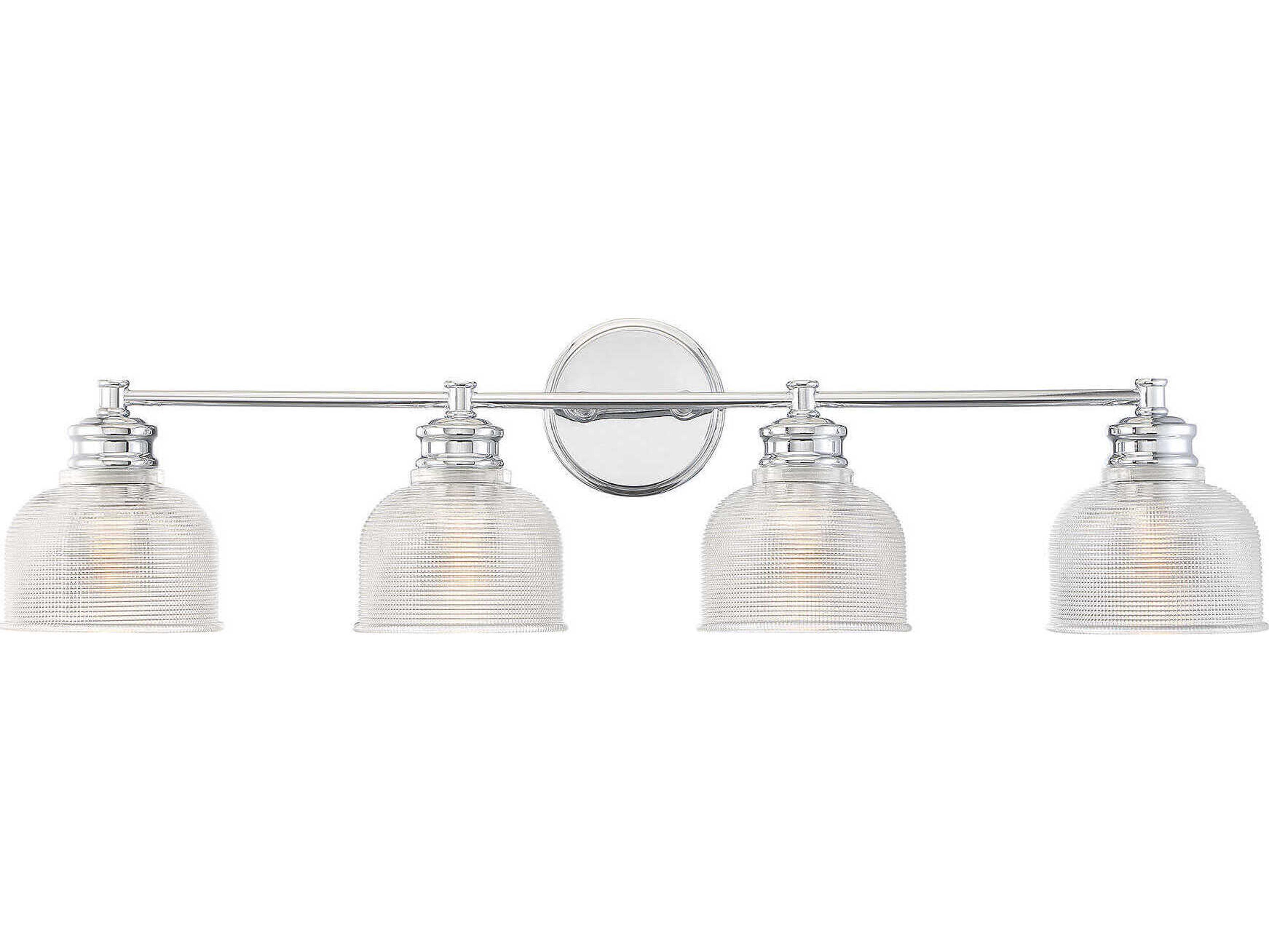 Savoy House Meridian 4-Light Chrome Glass Vanity Light