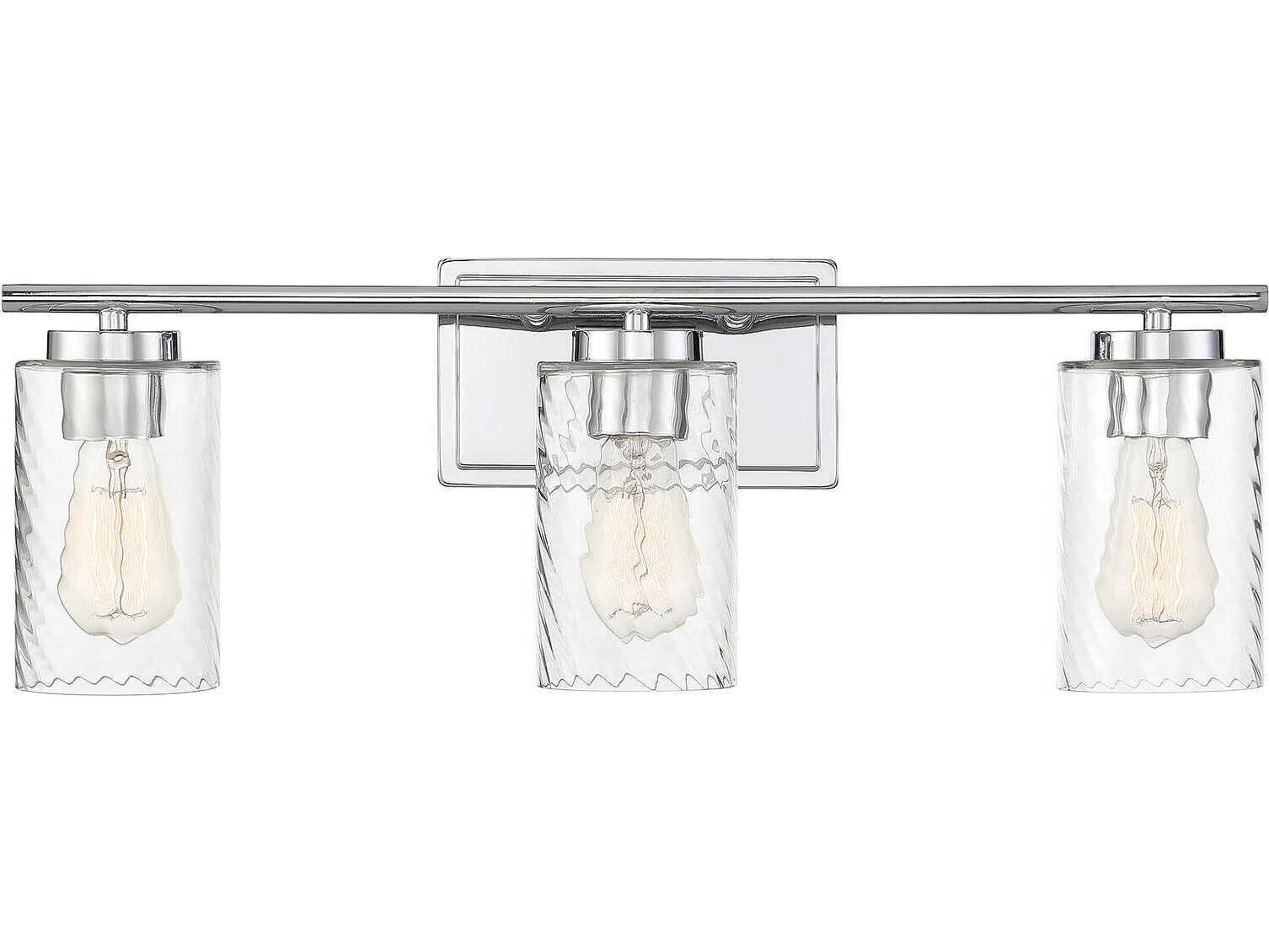 Savoy House Meridian 3-Light Chrome Glass Vanity Light