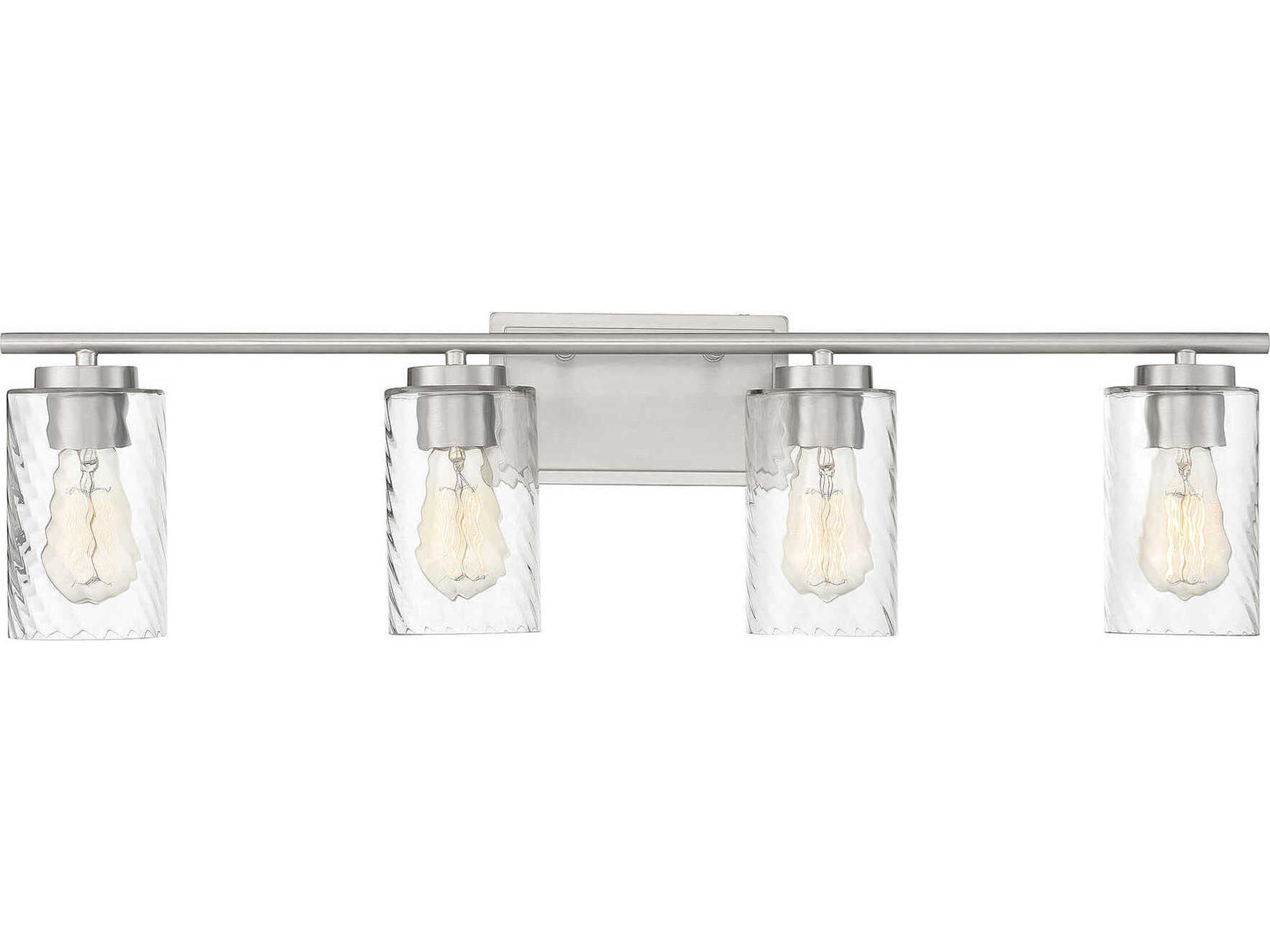 Savoy House Meridian 4-Light Brushed Nickel Glass Vanity Light
