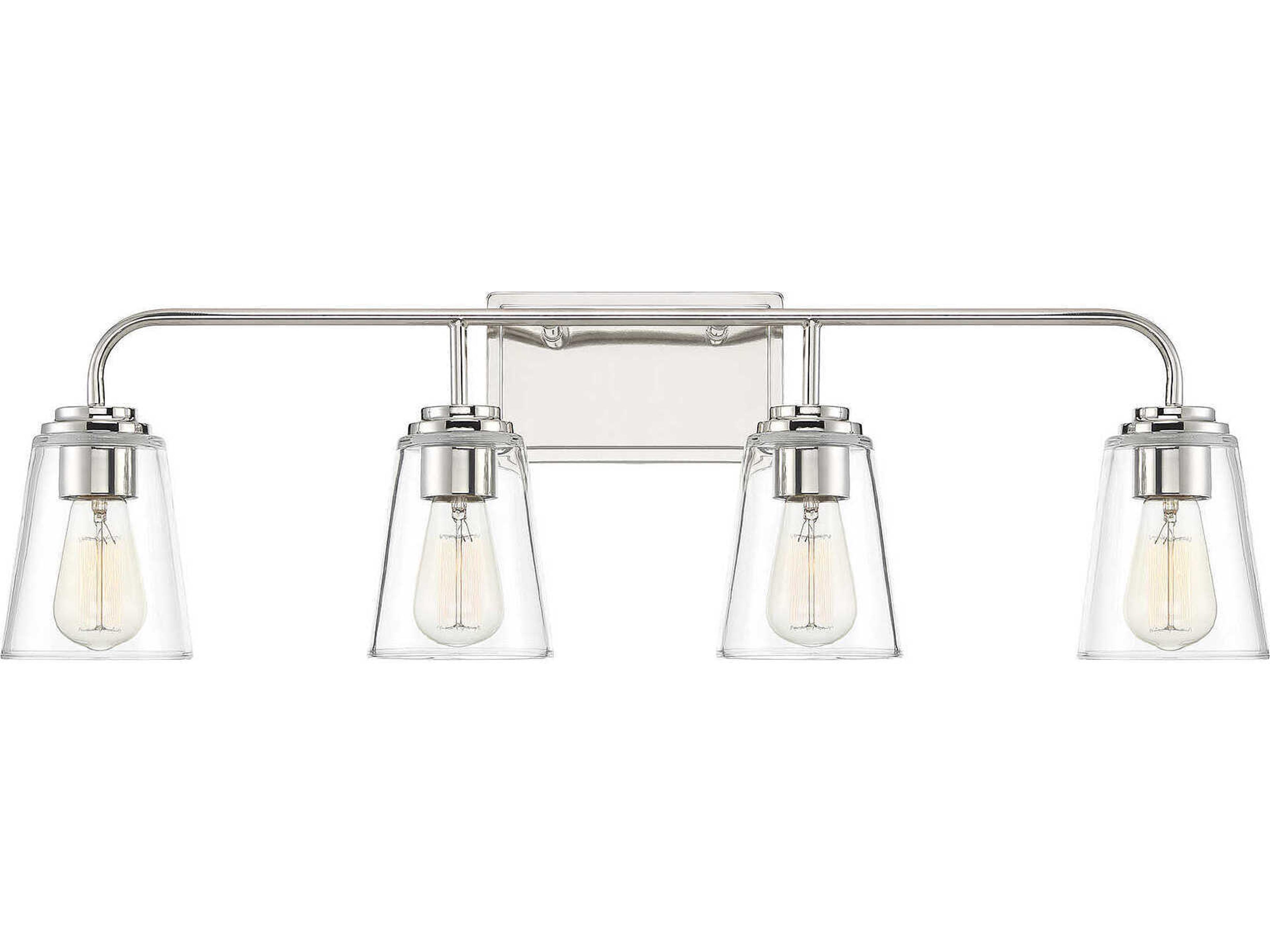 Savoy House Meridian 4-Light Polished Nickel Glass Vanity Light