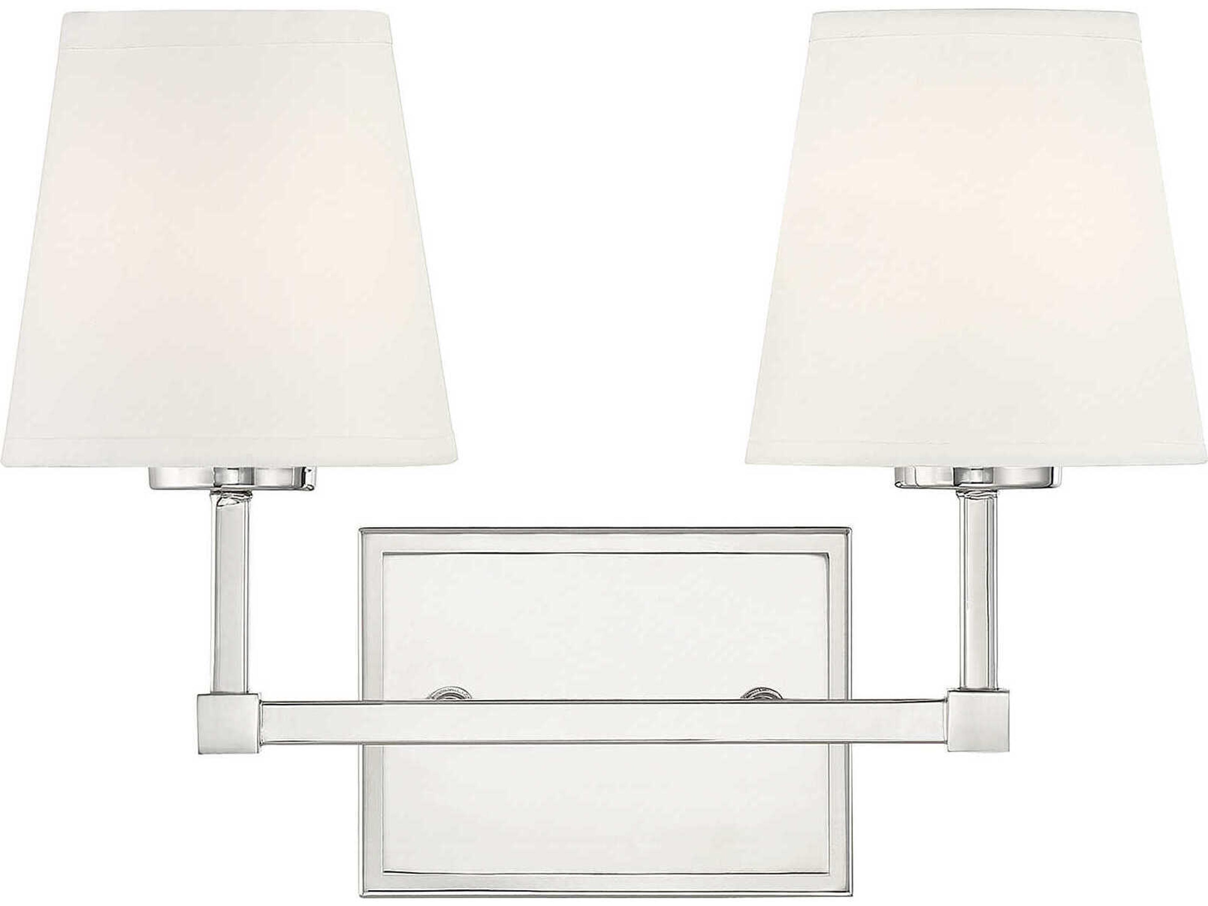 Savoy House Meridian 2-Light Polished Nickel Vanity Light