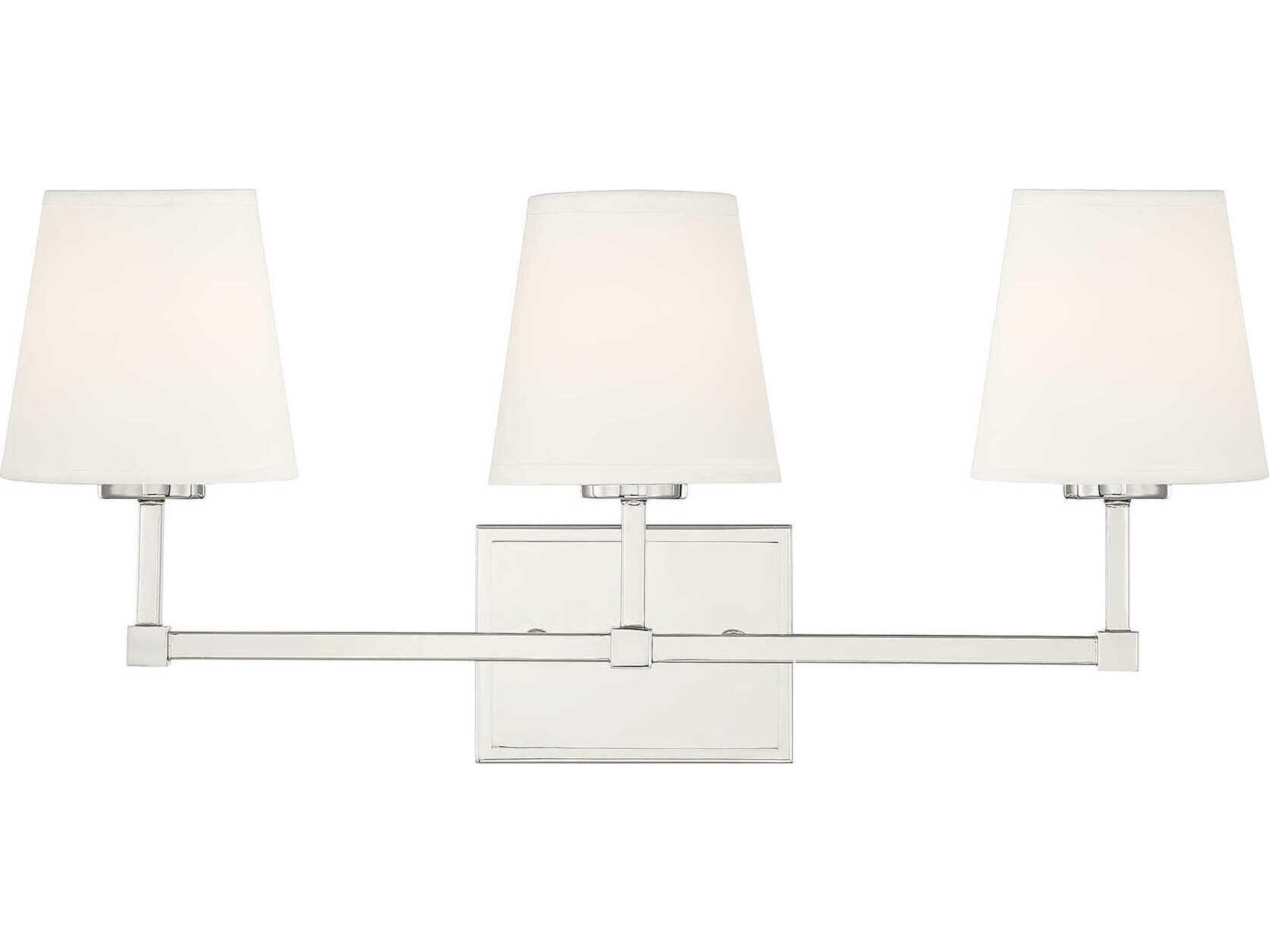 Savoy House Meridian 3-Light Polished Nickel Vanity Light