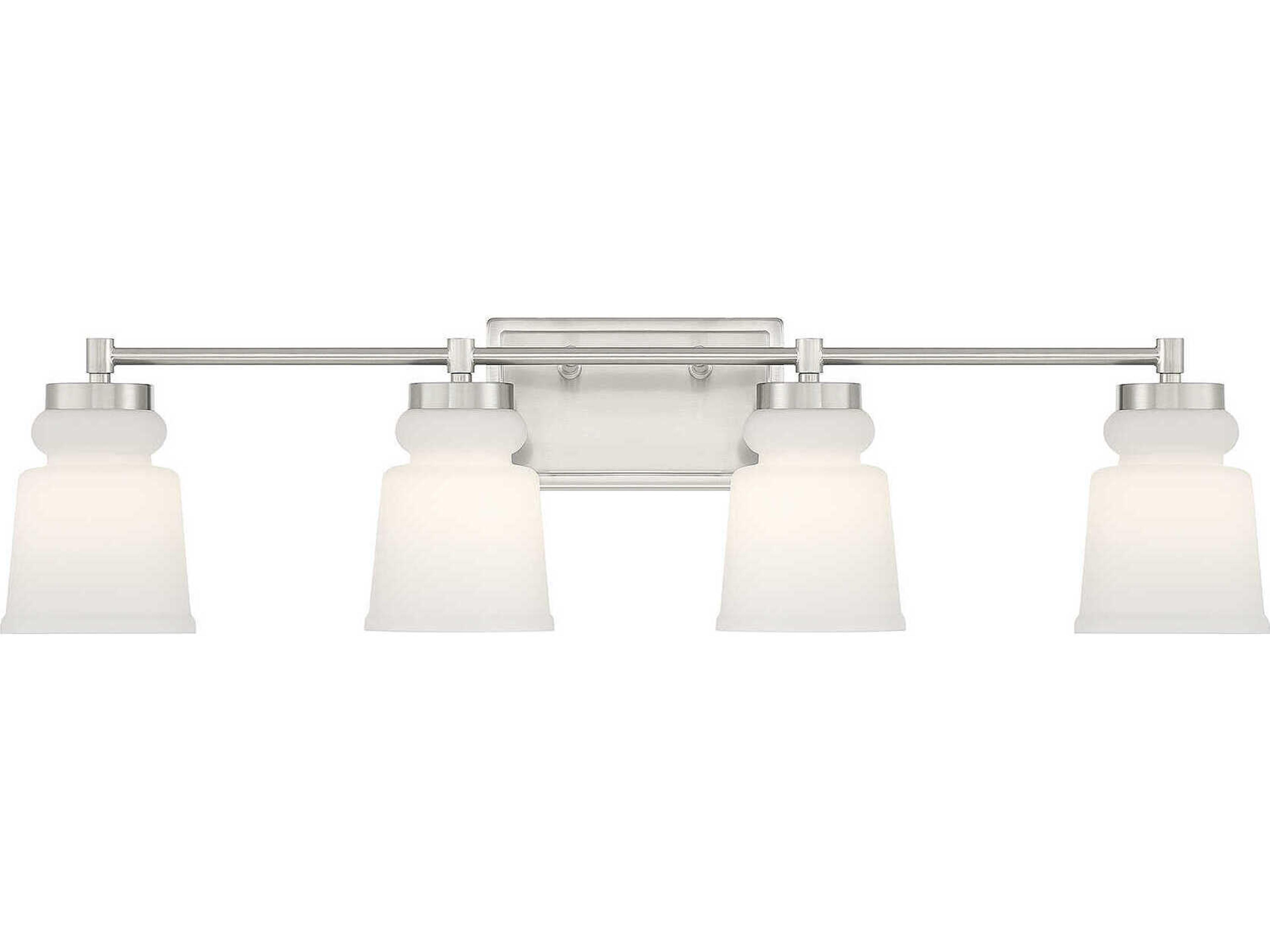 Savoy House Meridian 4-Light Brushed Nickel Glass Vanity Light