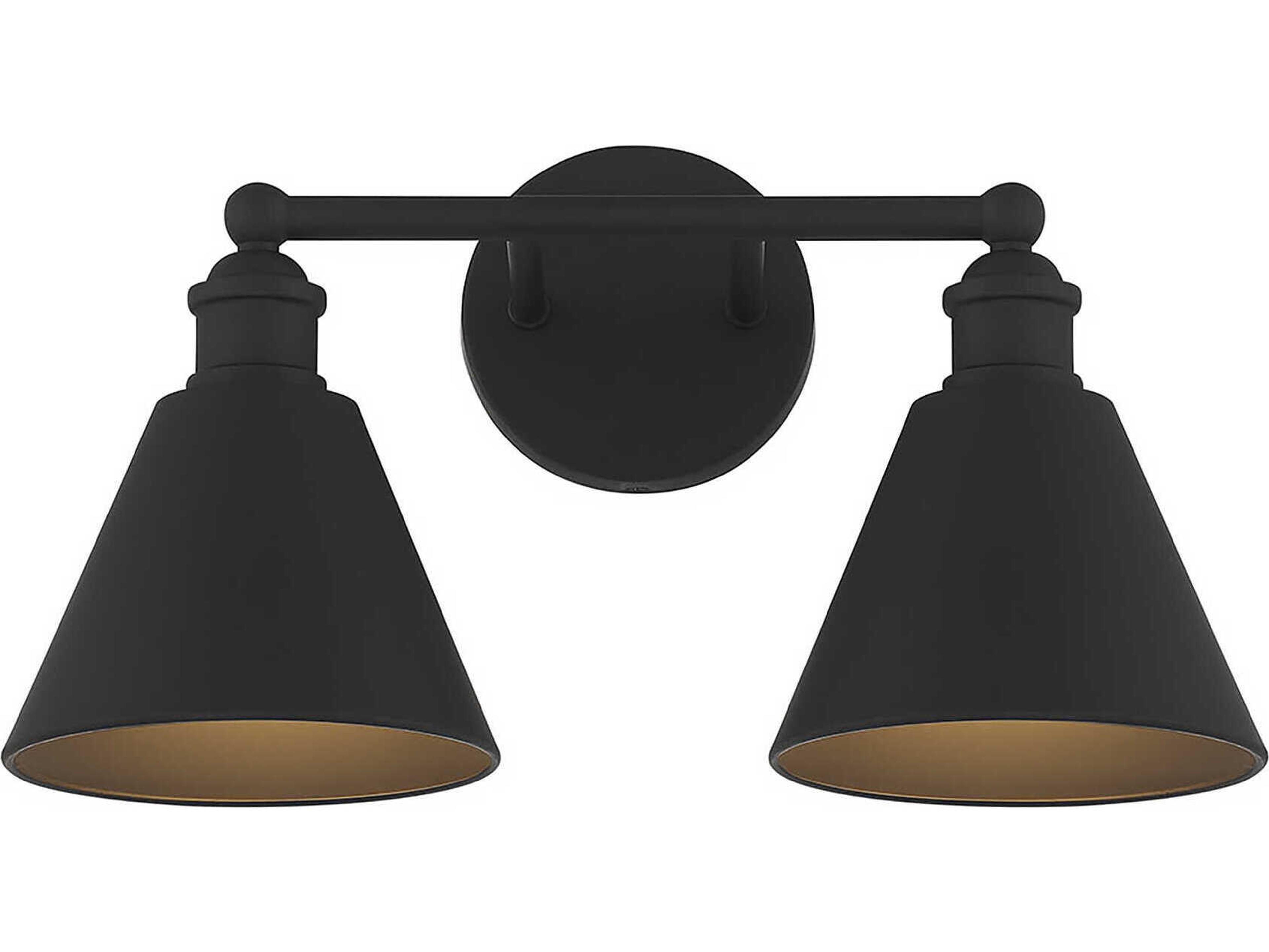Savoy House Meridian 2-Light Matte Black Vanity Light