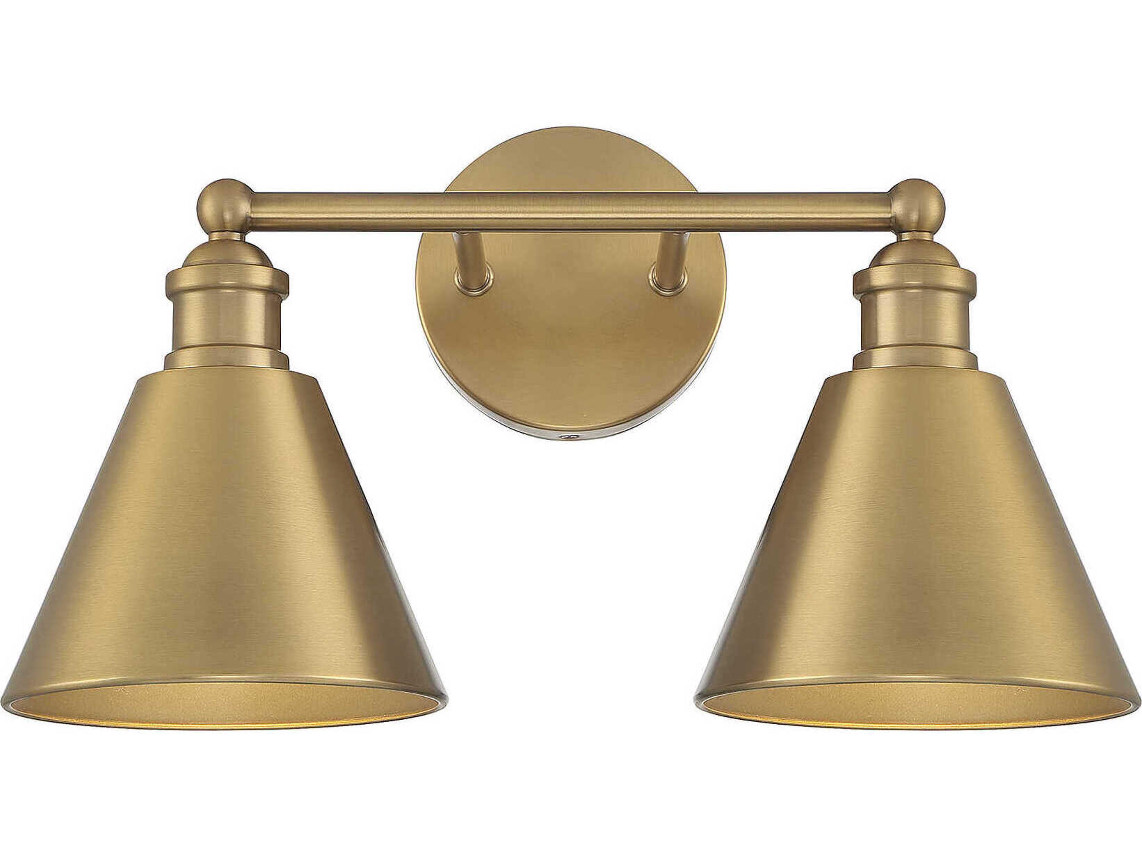 Savoy House Meridian 2-Light Natural Brass Vanity Light